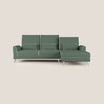 Tommy Divano angolare bicolore con relax e schienali traslanti in microfibra smacchiabile T11 verde - panna - divani.store