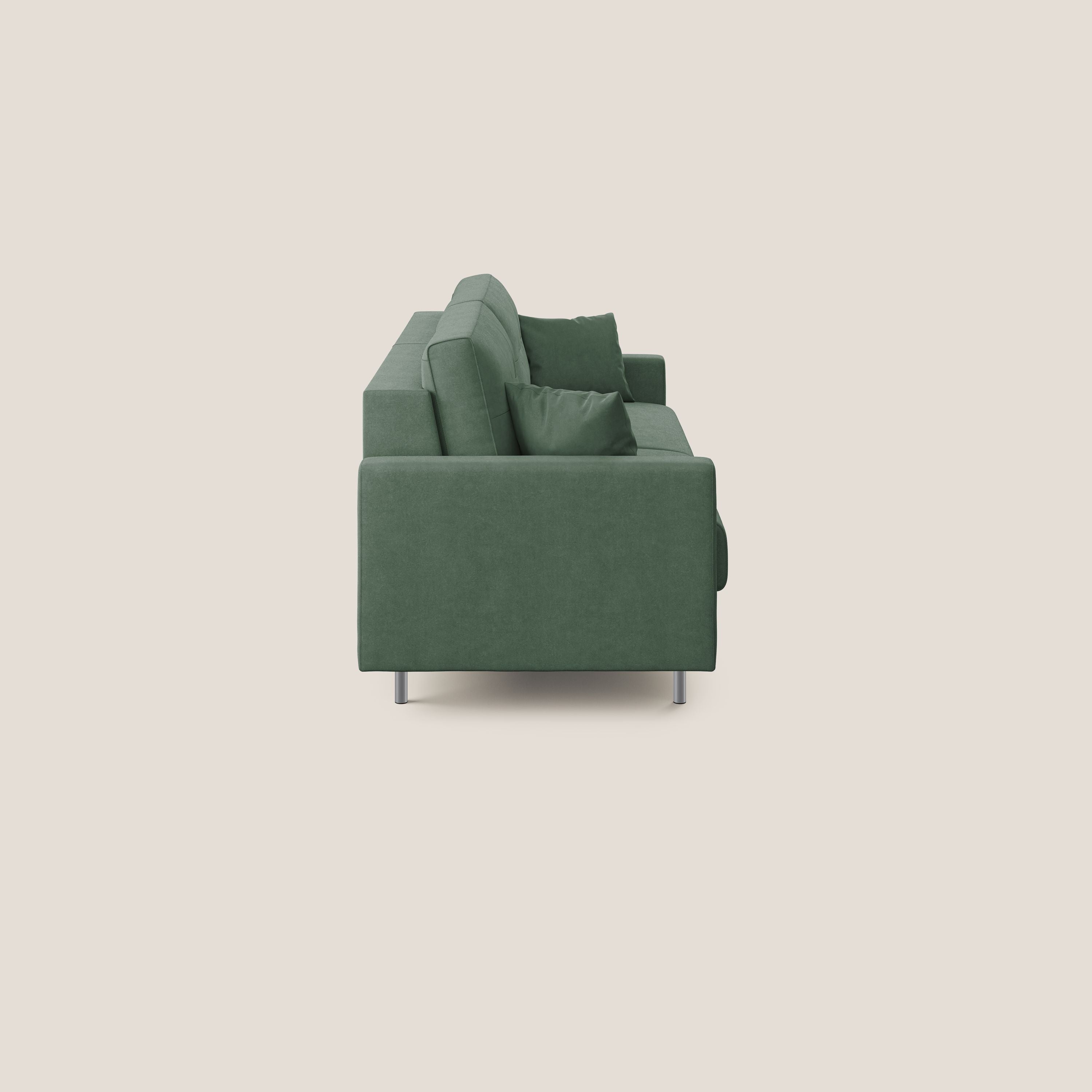 Megan divano letto matrimoniale in microfibra smacchiabile T11 verde - divani.store