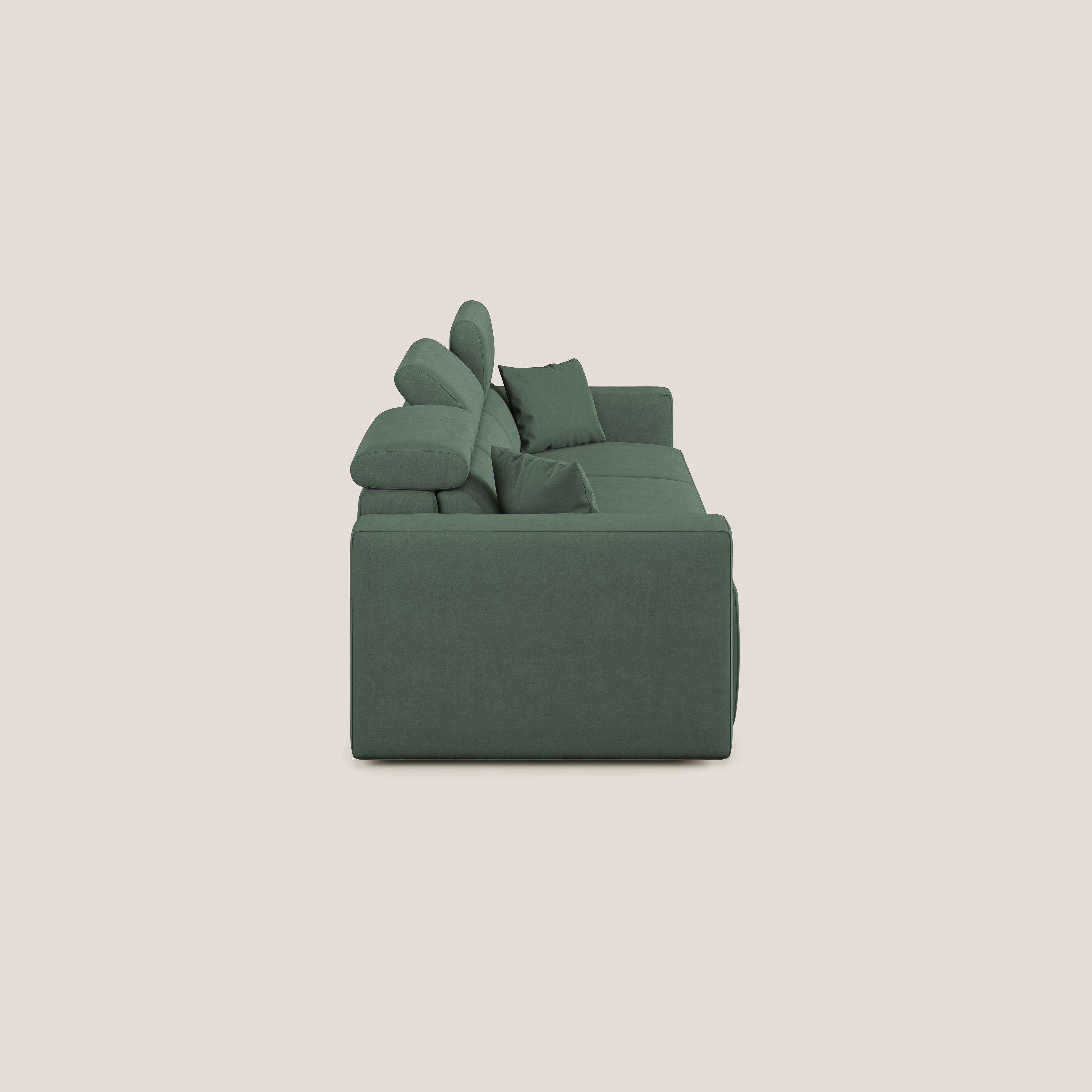 Orwell divano con 3 sedute estraibili in microfibra smacchiabile T11 verde - divani.store