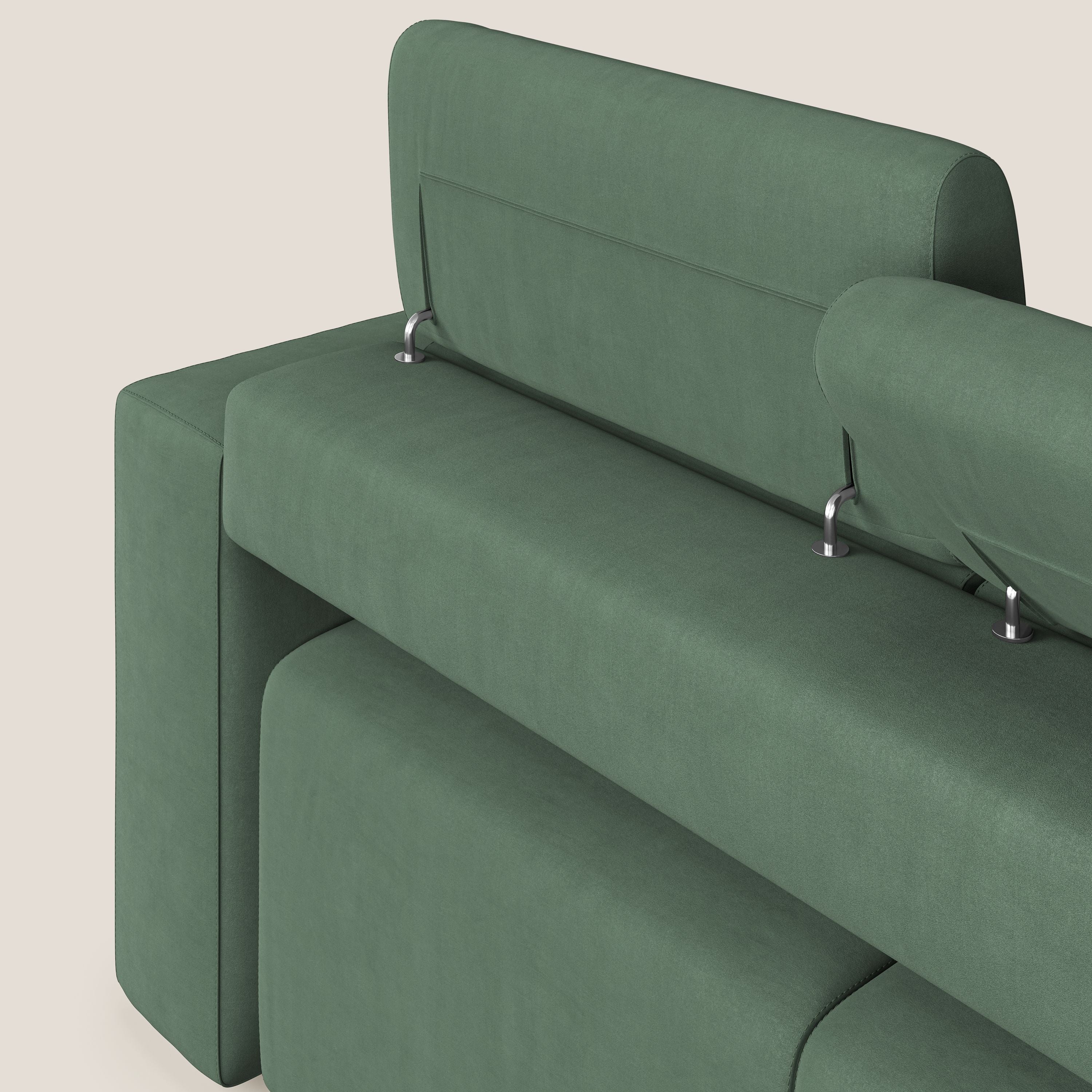 Orwell divano con 3 sedute estraibili in microfibra smacchiabile T11 verde - divani.store