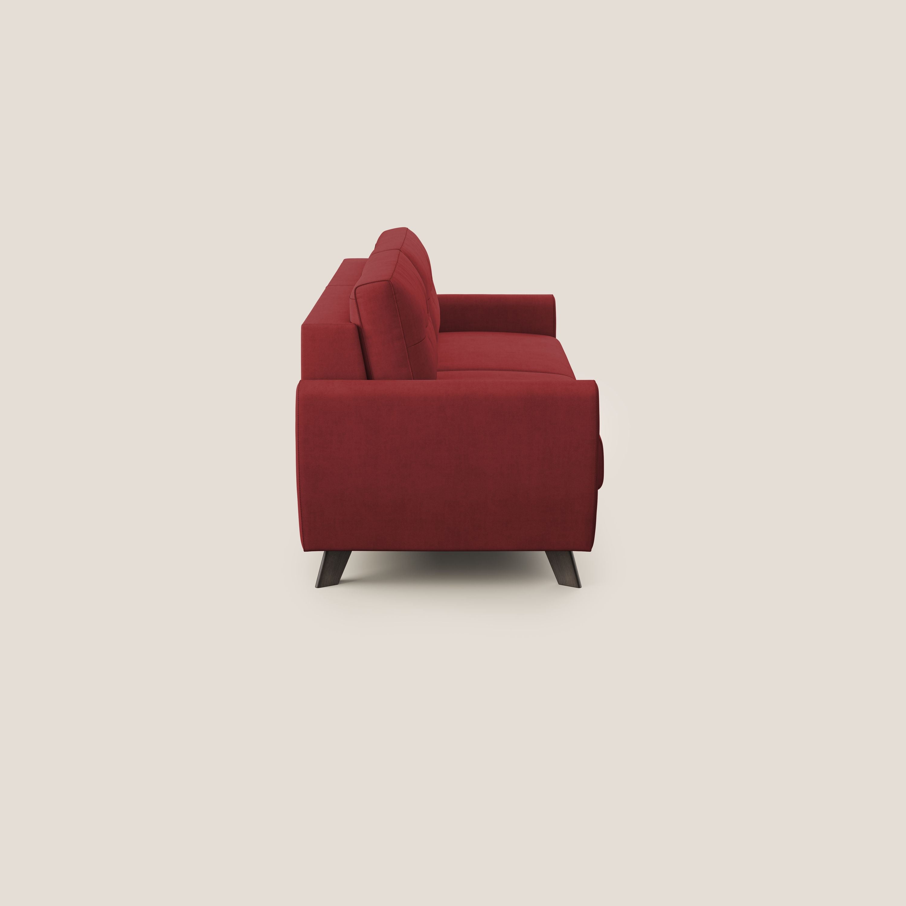 Callisto Divano letto matrimoniale in tessuto morbido impermeabile T02 rosso - divani.store