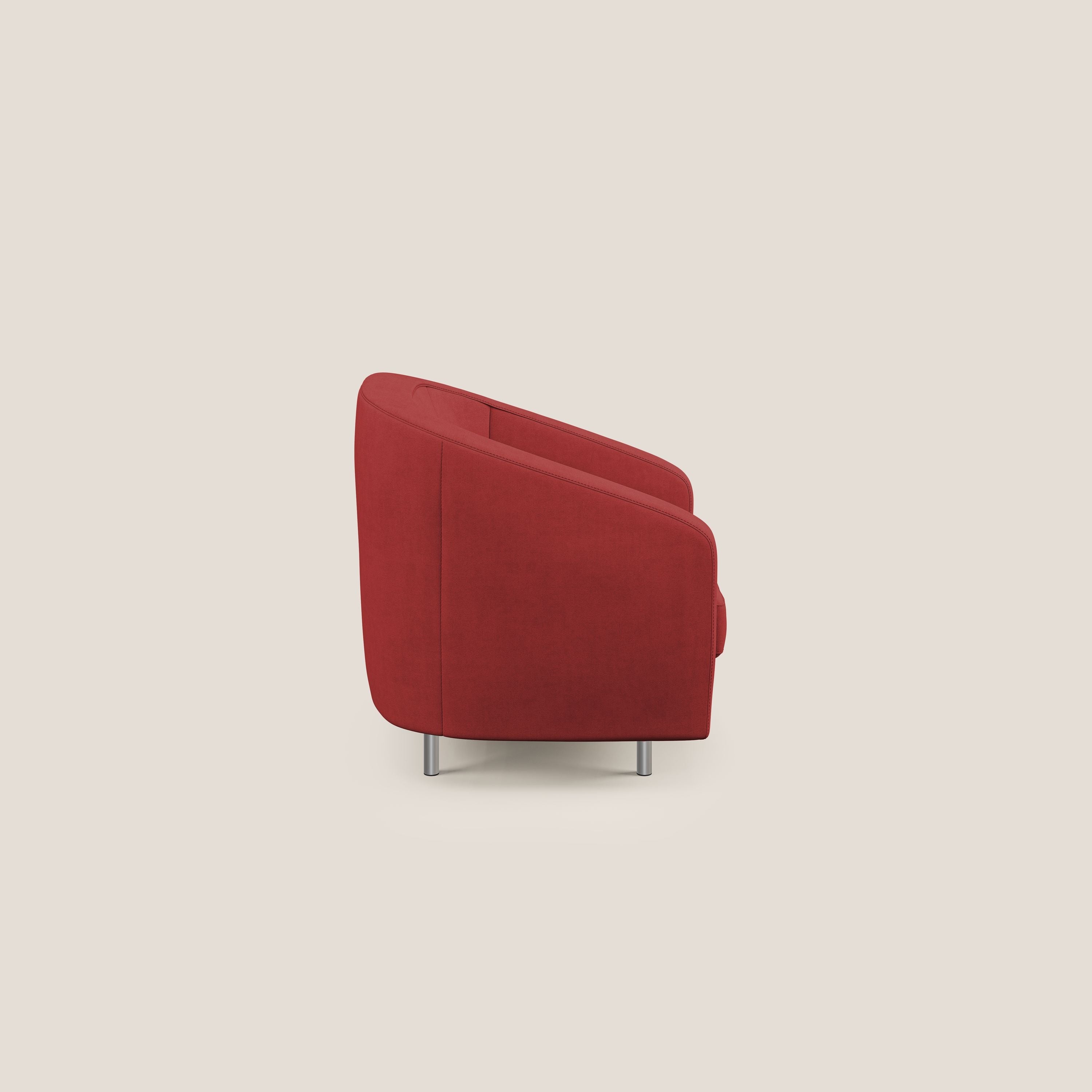 Sally Poltroncina in tessuto morbido impermeabile T02 rosso - divani.store