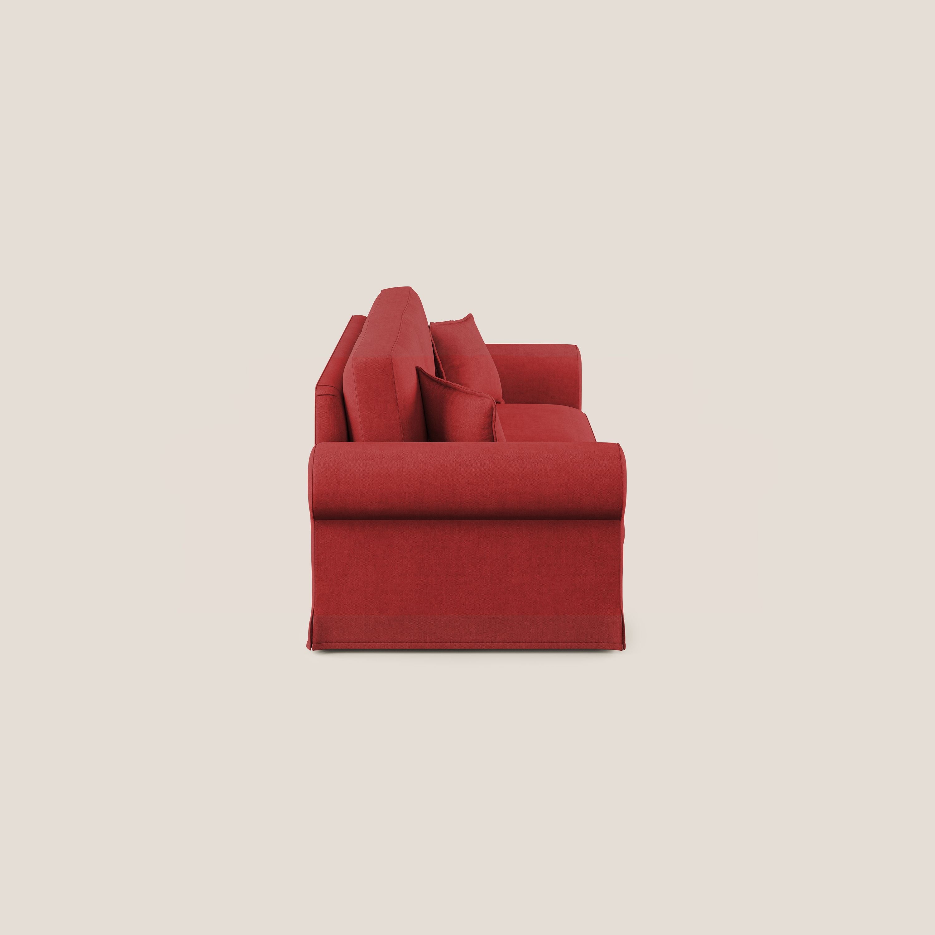 Lady divano classico in piuma d'oca realizzato con tessuto impermeabile T02 rosso - divani.store