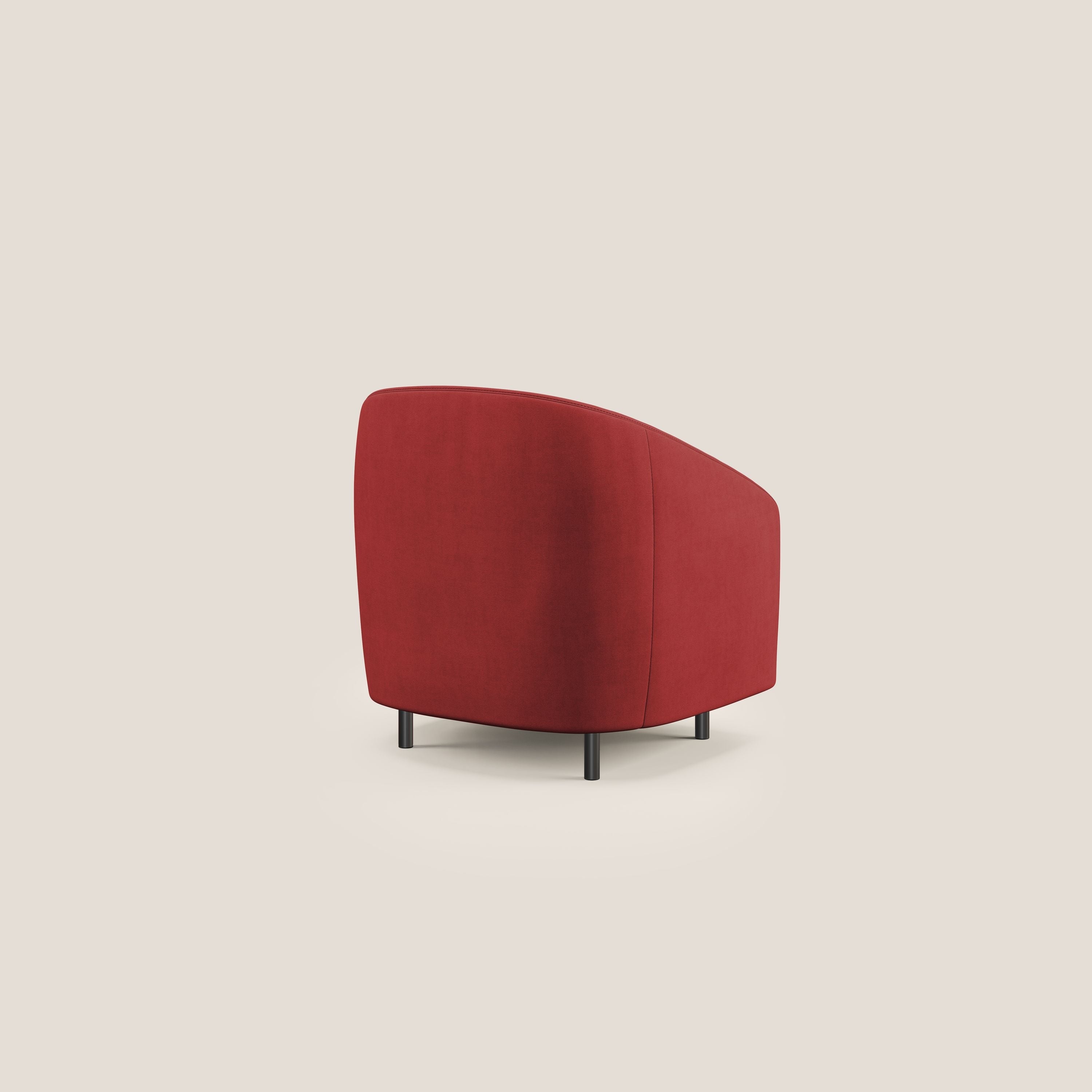 Pandora Poltroncina in tessuto morbido impermeabile T02 rosso - divani.store