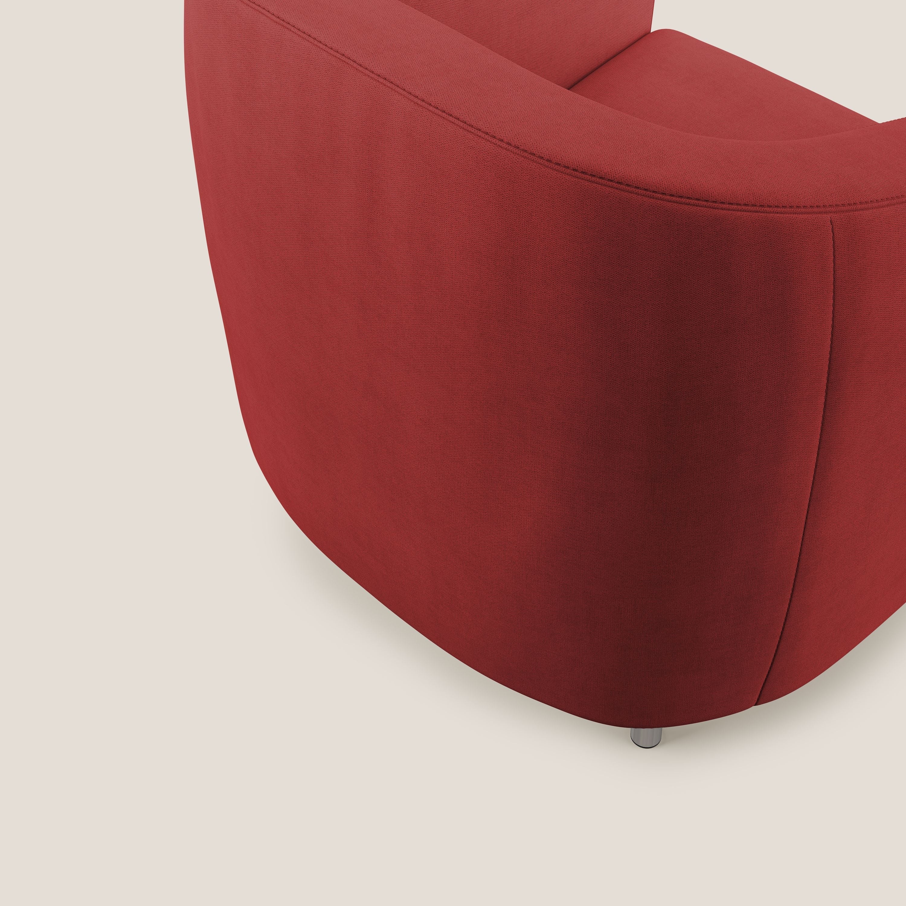 Sally Poltroncina in tessuto morbido impermeabile T02 rosso - divani.store