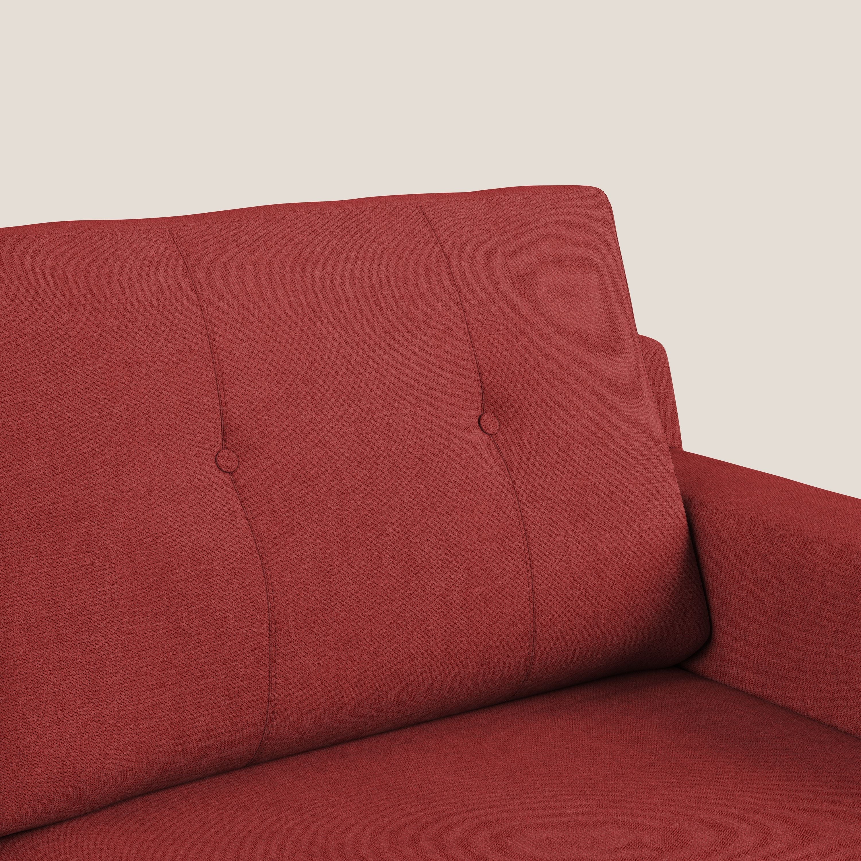 Danish divano moderno in tessuto morbido impermeabile T02 rosso - divani.store