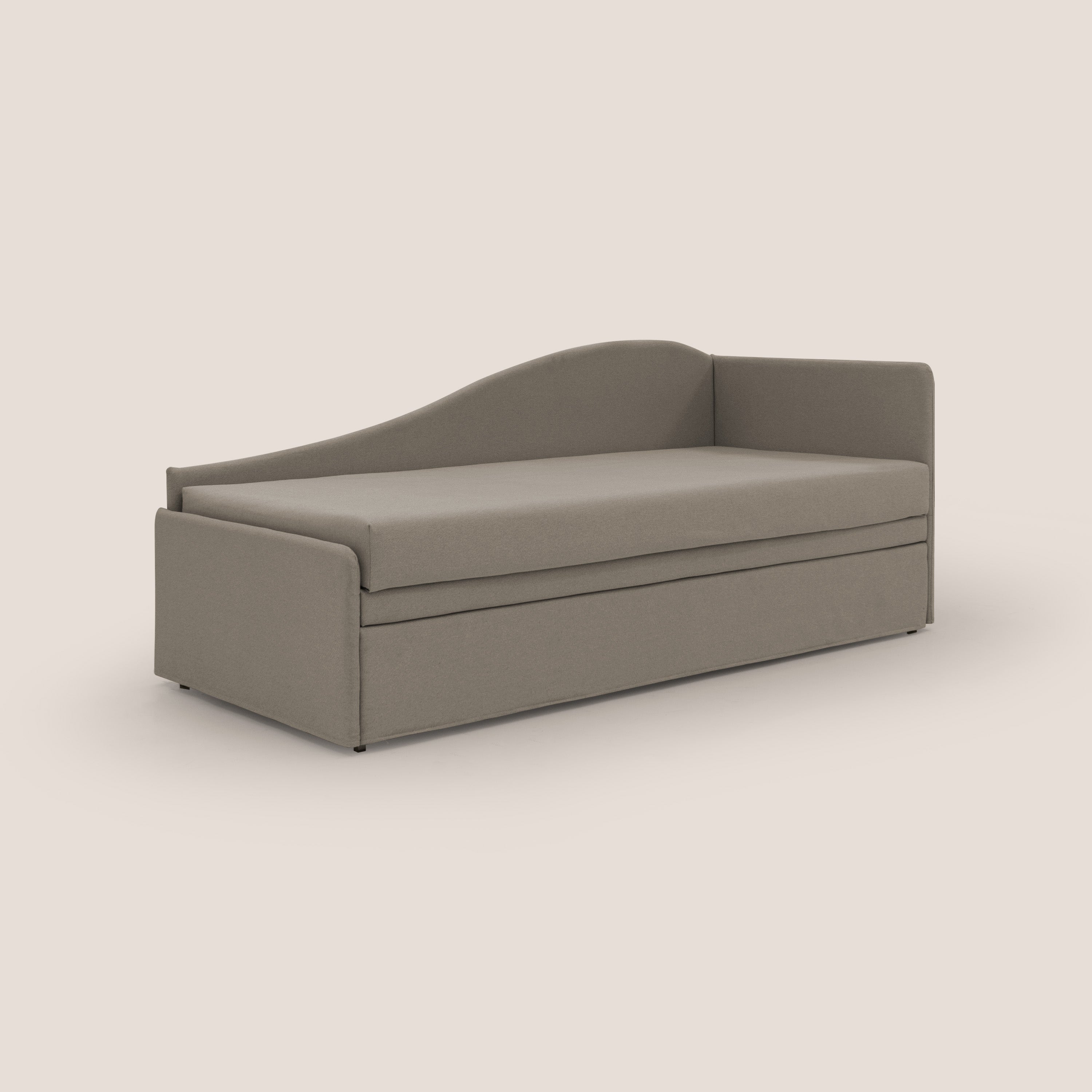 Nolo Divano duplex con doppio letto in tessuto simil cotone impermeabile T13 tortora - divani.store