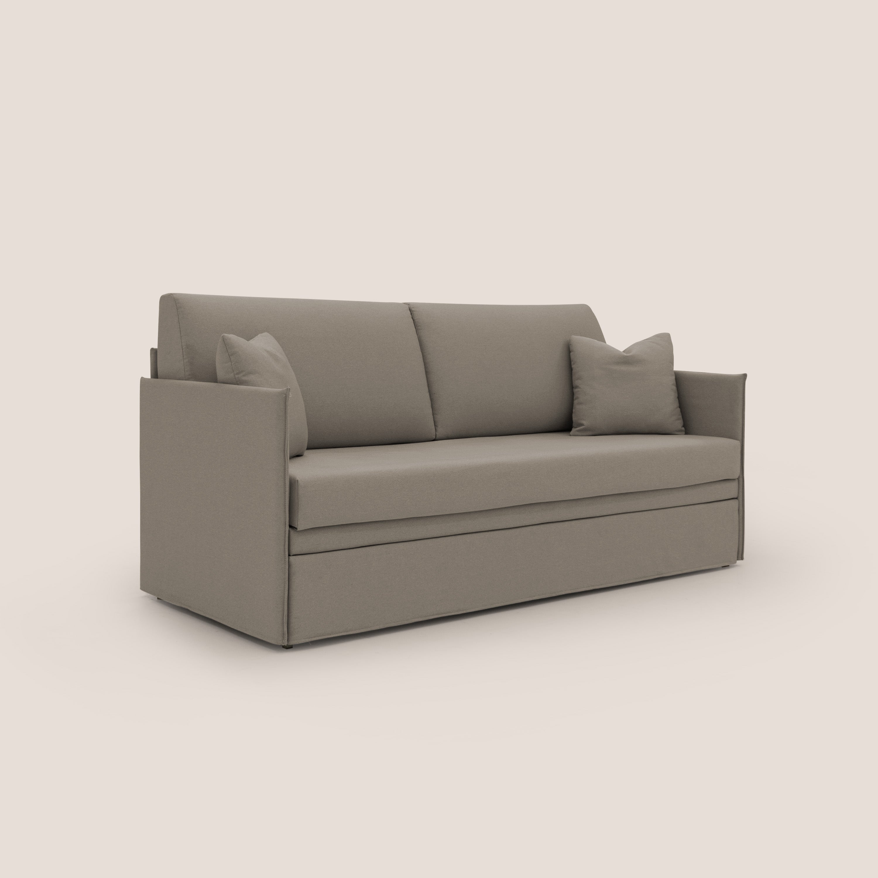 Tortona Divano duplex con doppio letto in tessuto simil cotone impermeabile T13 tortora - divani.store