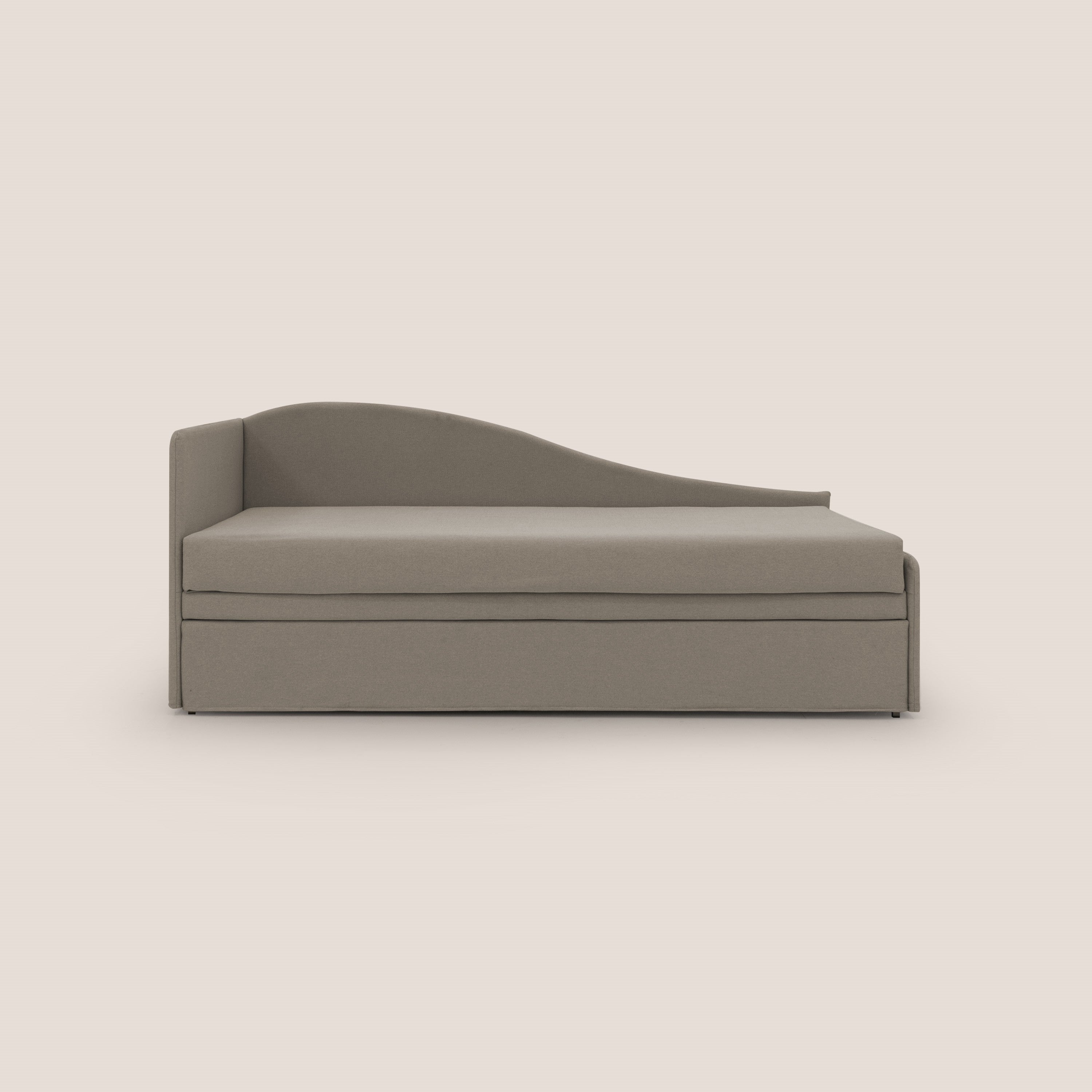 Nolo Divano duplex con doppio letto in tessuto simil cotone impermeabile T13 tortora - divani.store
