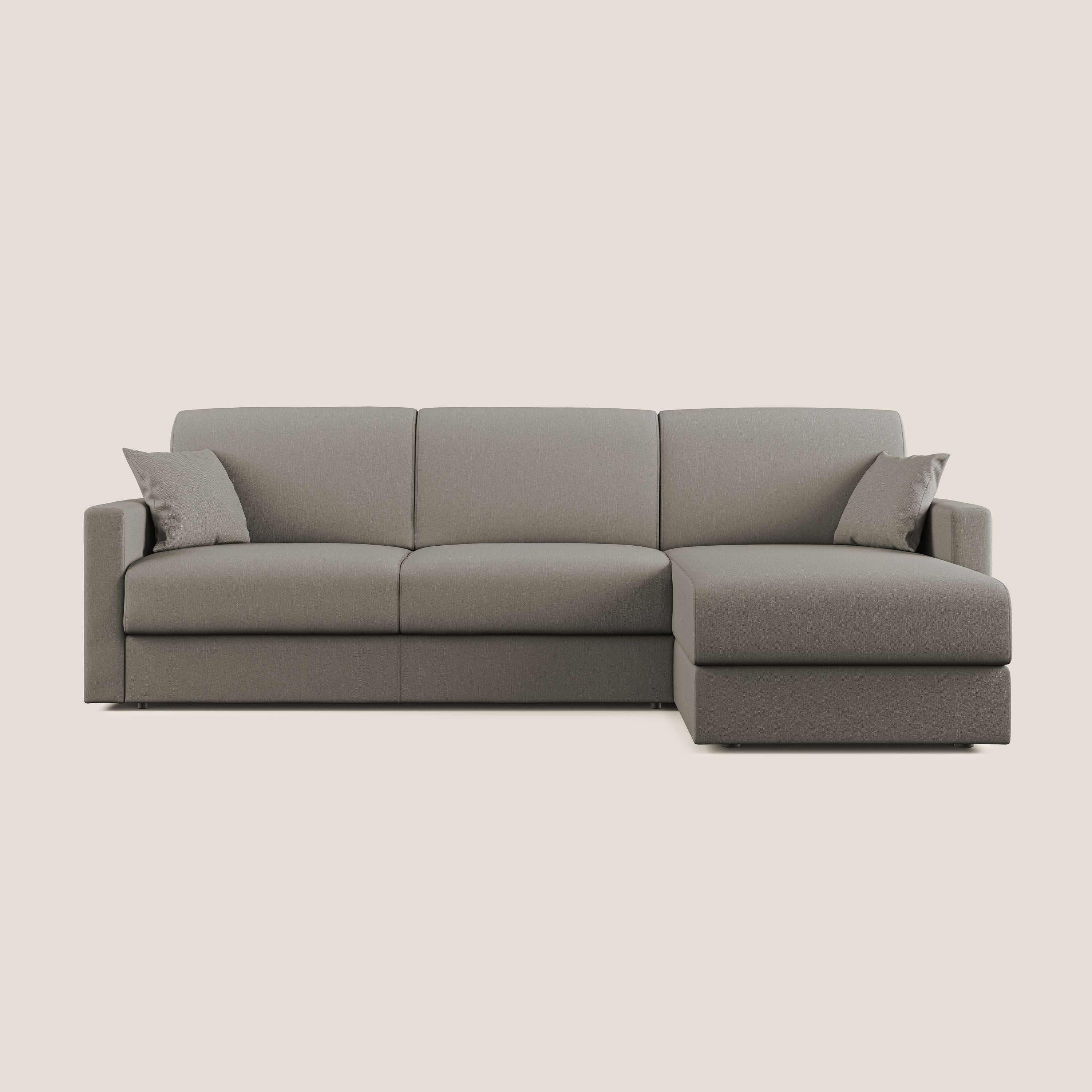 Chris Divano letto angolare 5 posti in tessuto impermeabile T13 tortora - divani.store