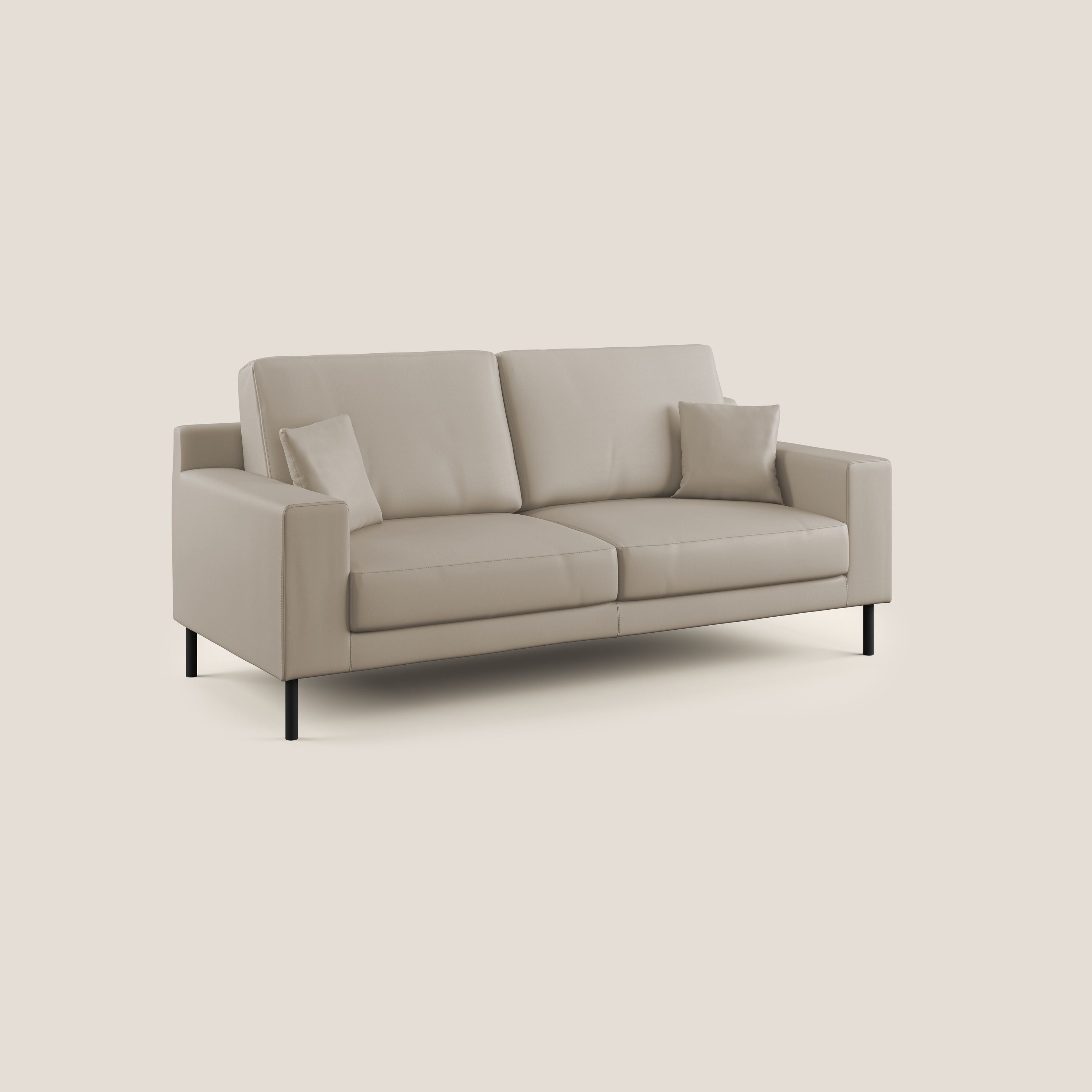 Uranio divano moderno lineare in Ecopelle impermeabile T04 beige - divani.store