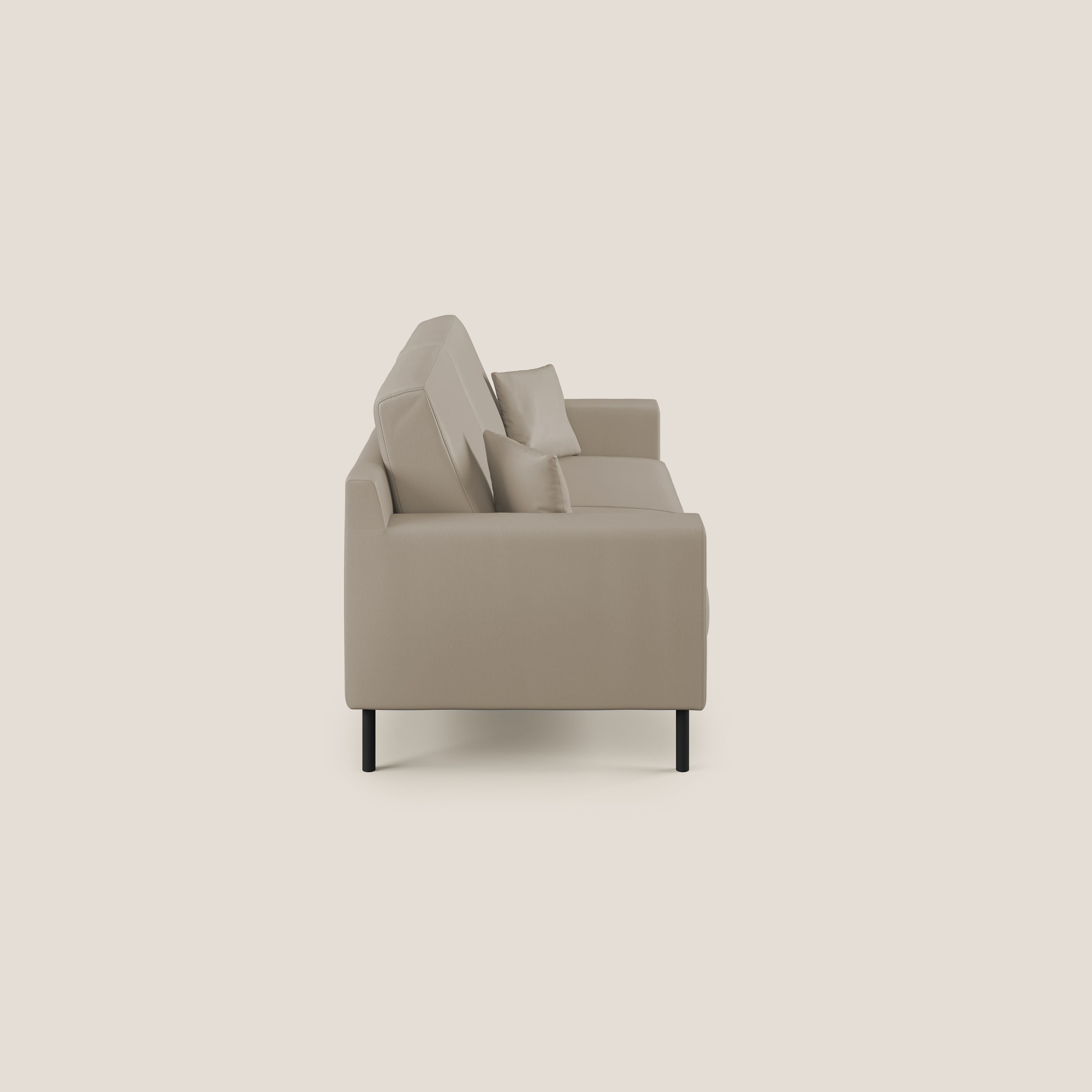 Uranio divano moderno lineare in Ecopelle impermeabile T04 beige - divani.store