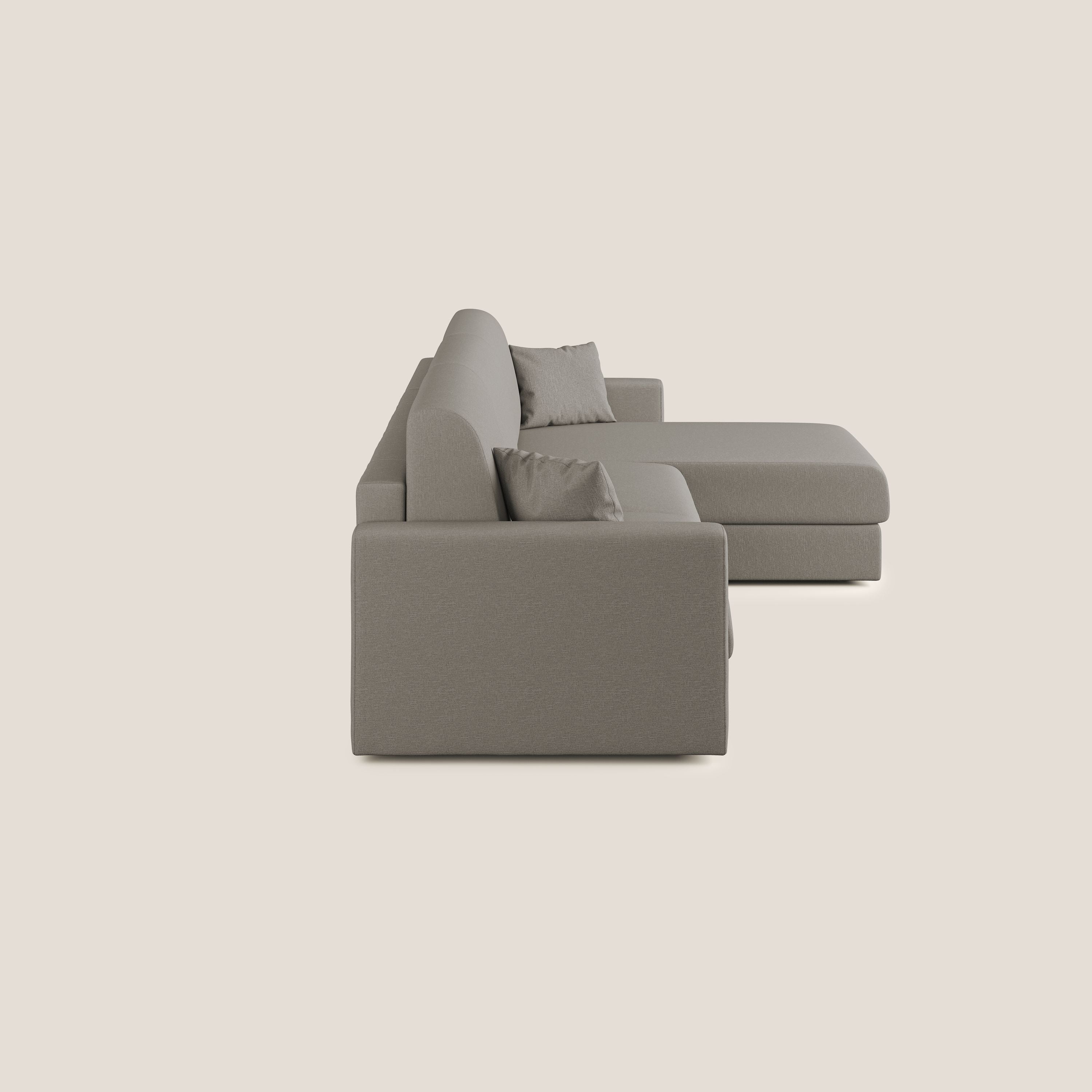 Chris Divano letto angolare 5 posti in tessuto impermeabile T13 tortora - divani.store