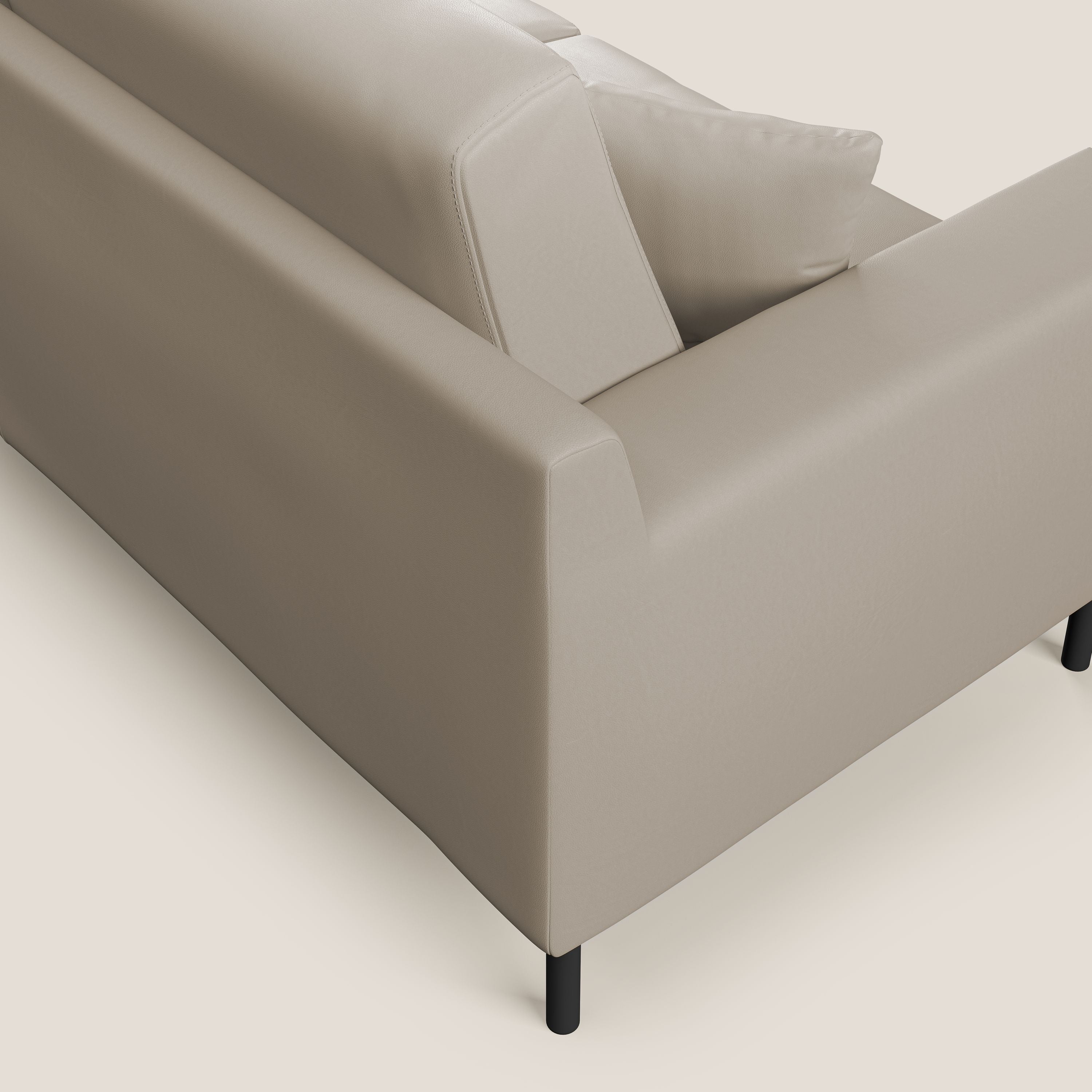 Uranio divano moderno lineare in Ecopelle impermeabile T04 beige - divani.store