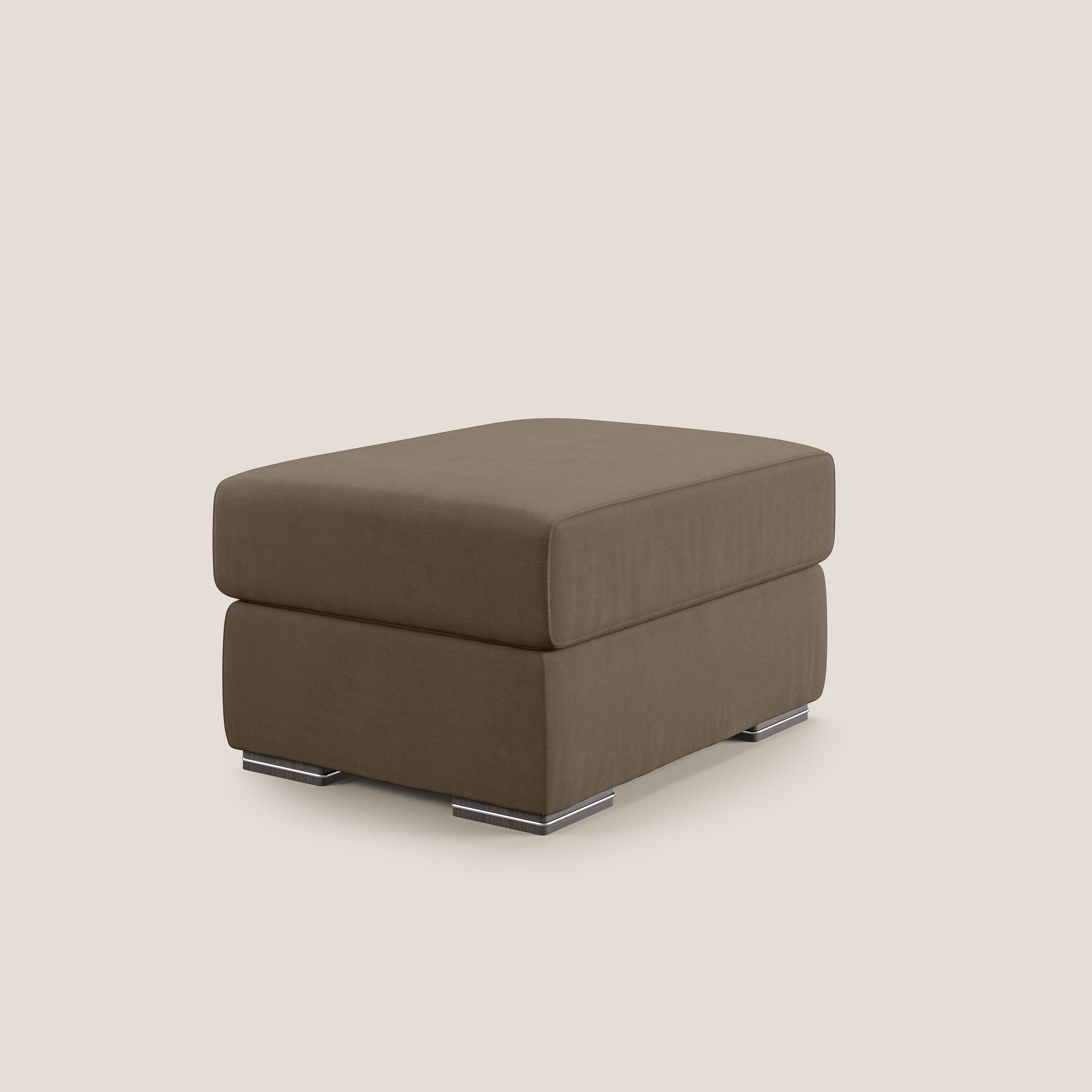 Sun pouf apribile contenitore in microfibra smacchiabile T11 marrone - divani.store
