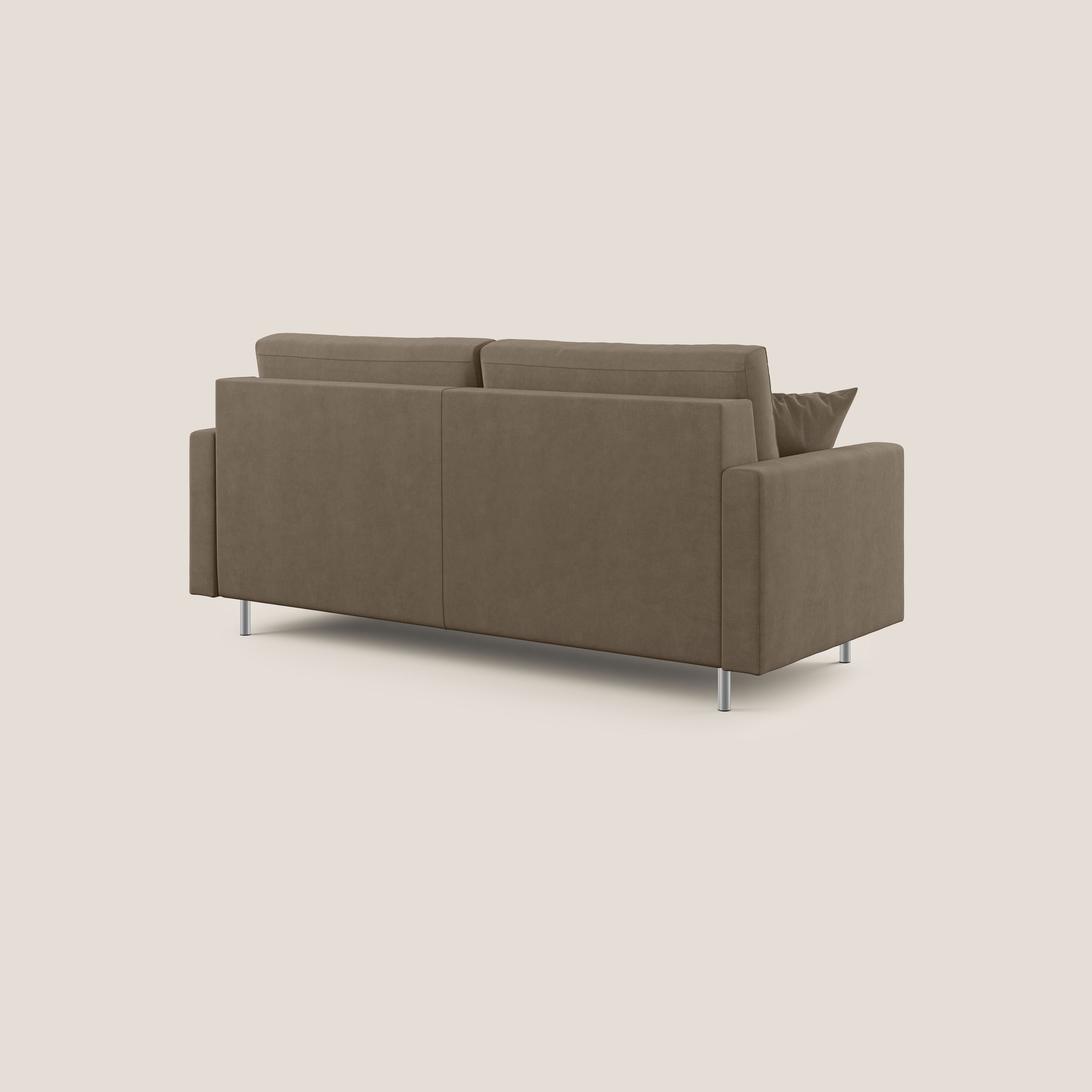 Megan divano letto matrimoniale in microfibra smacchiabile T11 marrone - divani.store