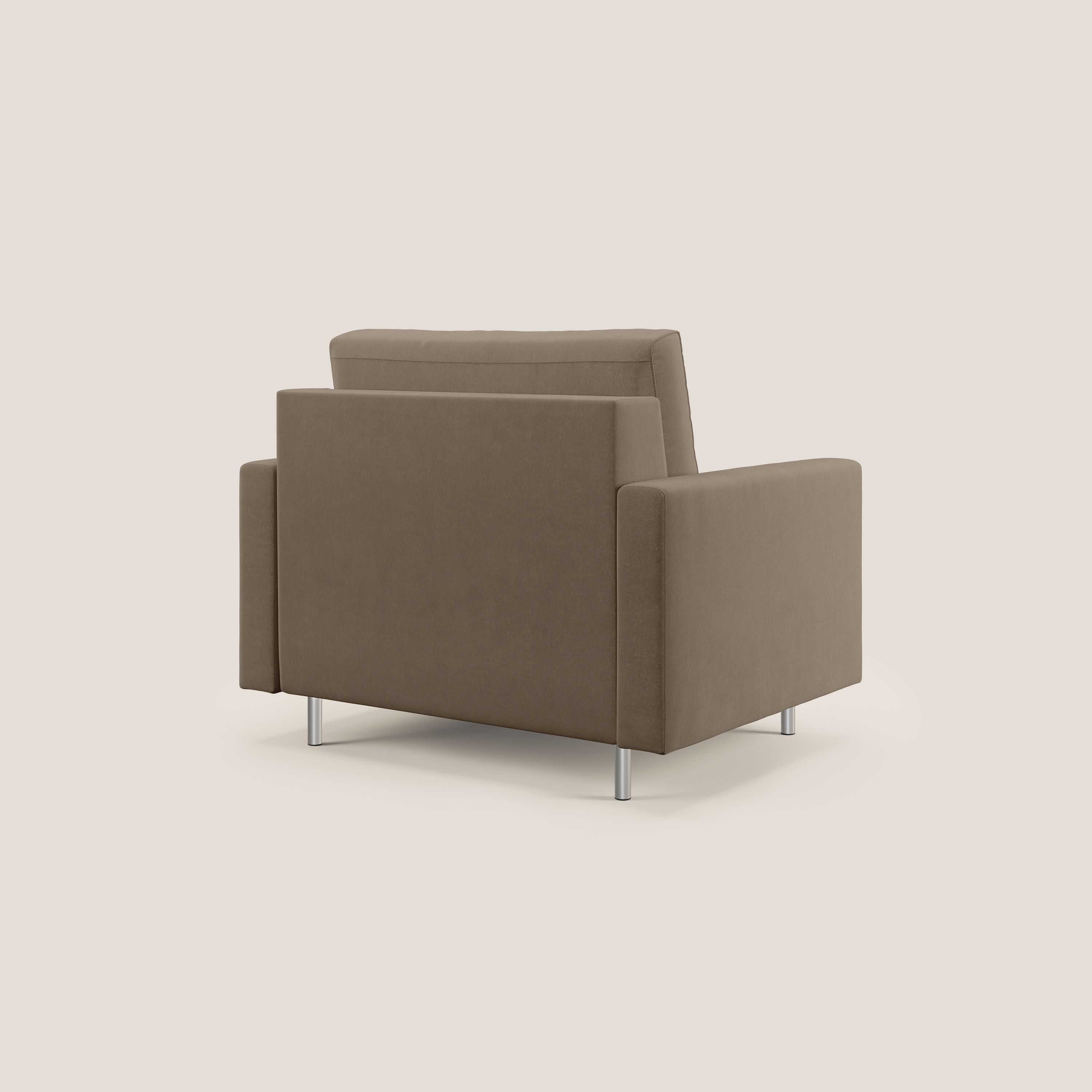 Megan poltrona letto in microfibra smacchiabile T11 marrone - divani.store