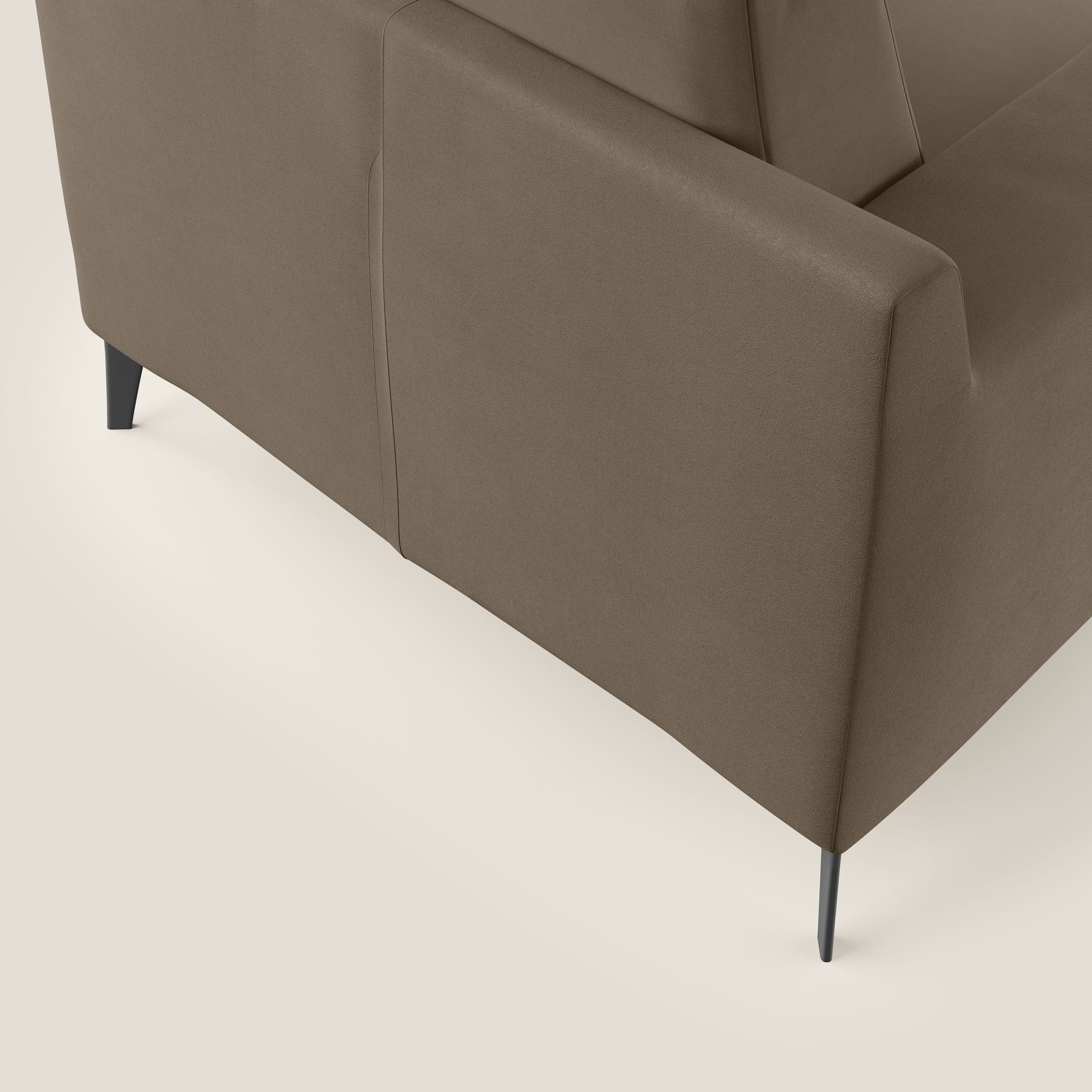Prestige poltroncina moderna in microfibra smacchiabile T11 marrone - divani.store