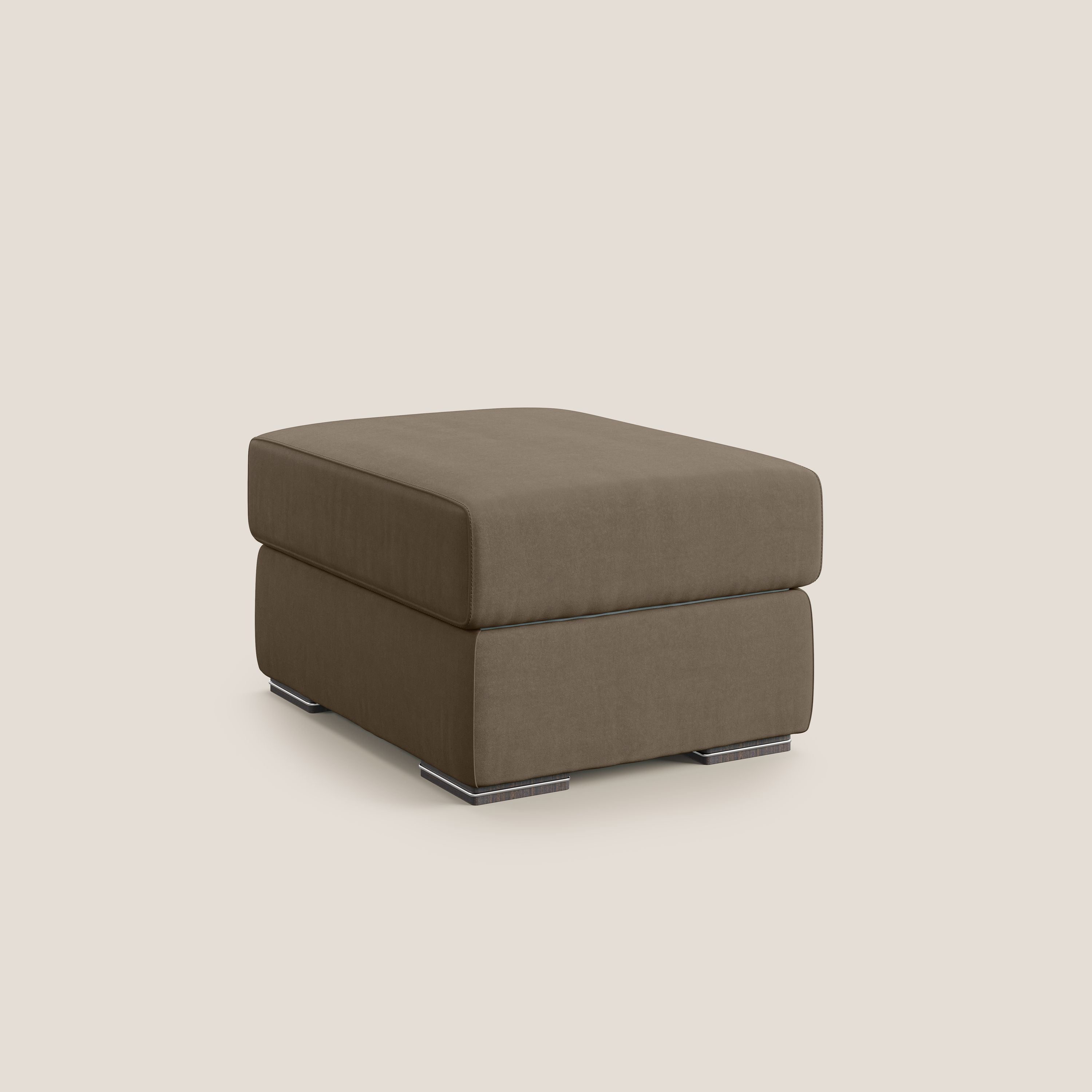 Sun pouf apribile contenitore in microfibra smacchiabile T11 marrone - divani.store