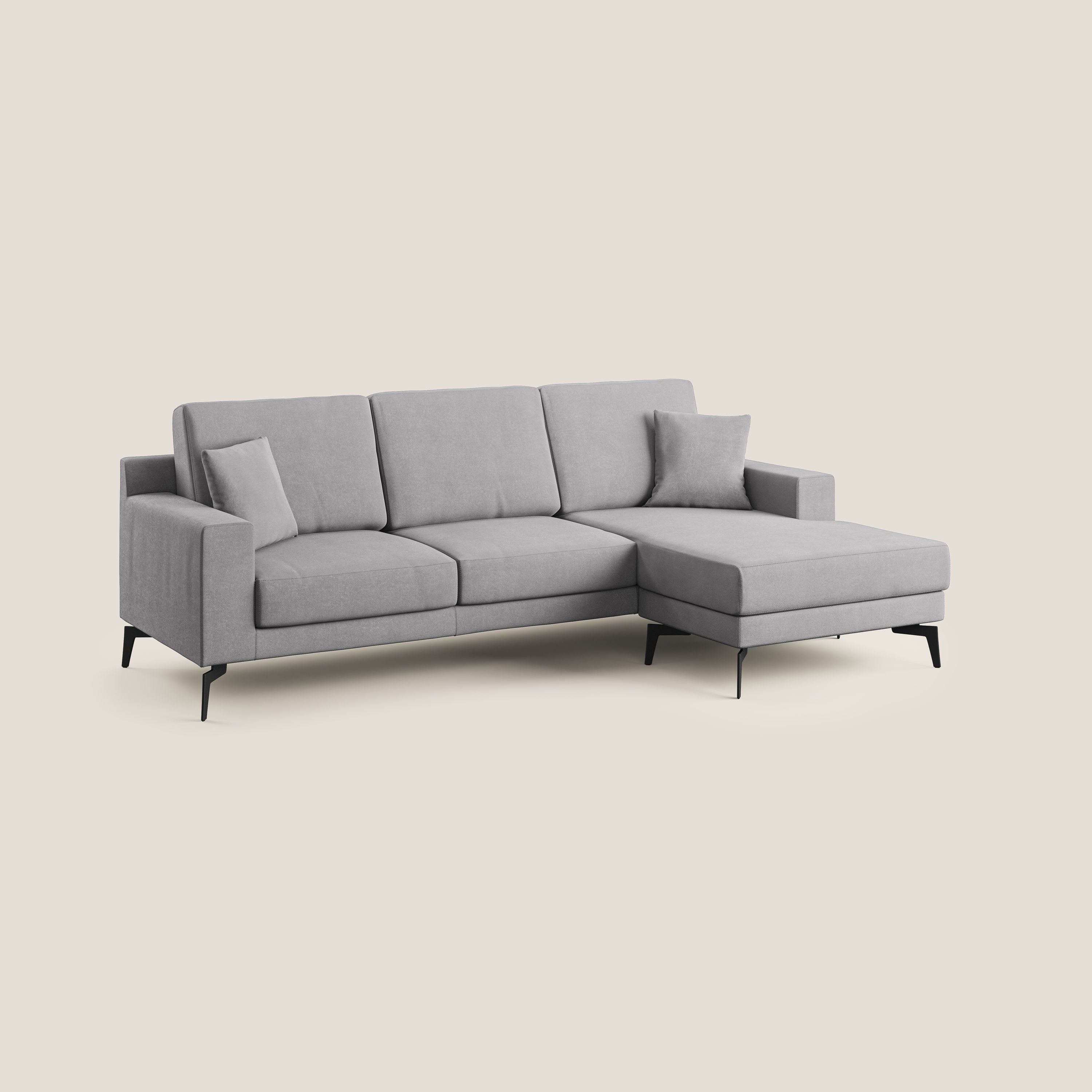 Prestige divano angolare reversibile in microfibra smacchiabile T11 grigio - divani.store