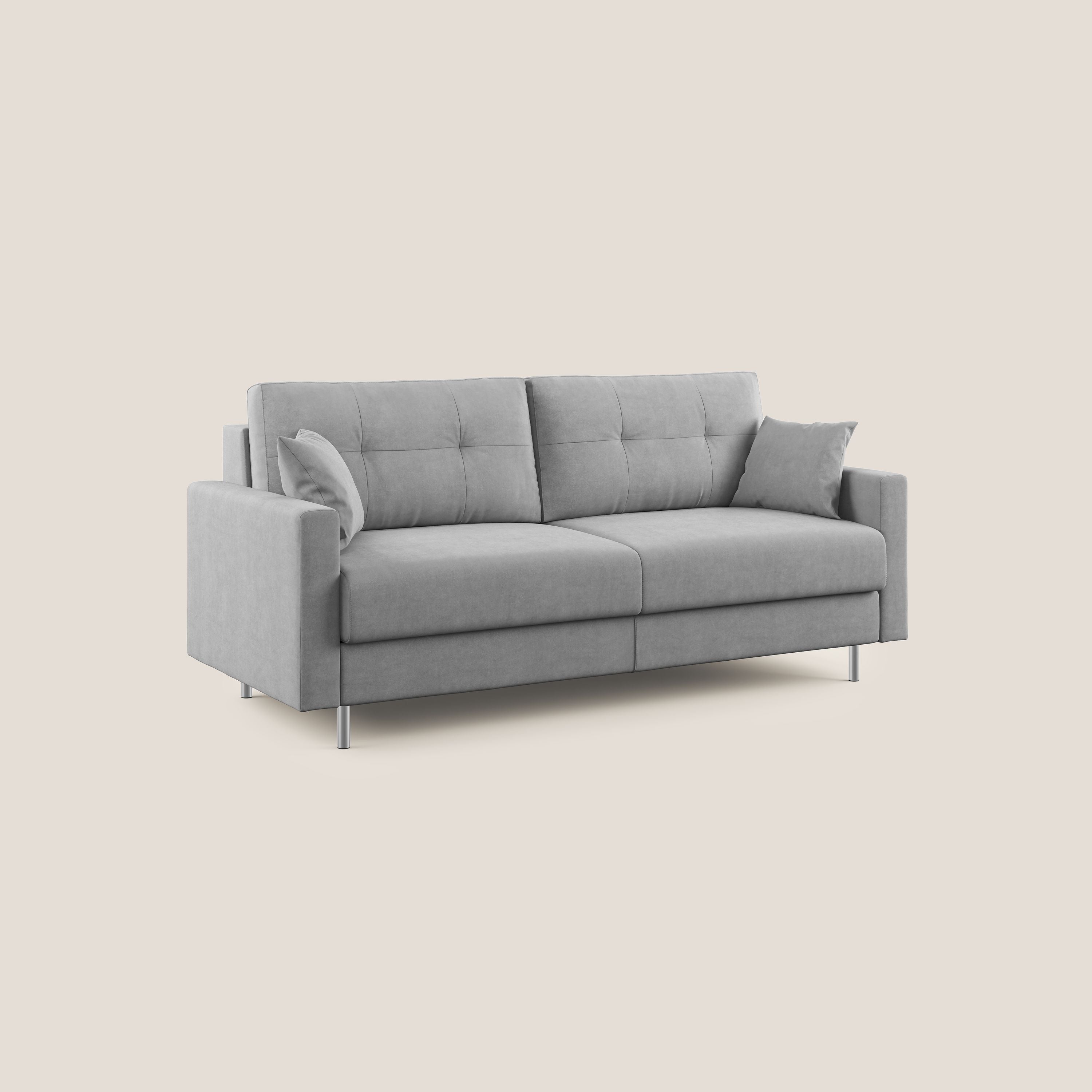 Megan divano letto matrimoniale in microfibra smacchiabile T11 grigio - divani.store