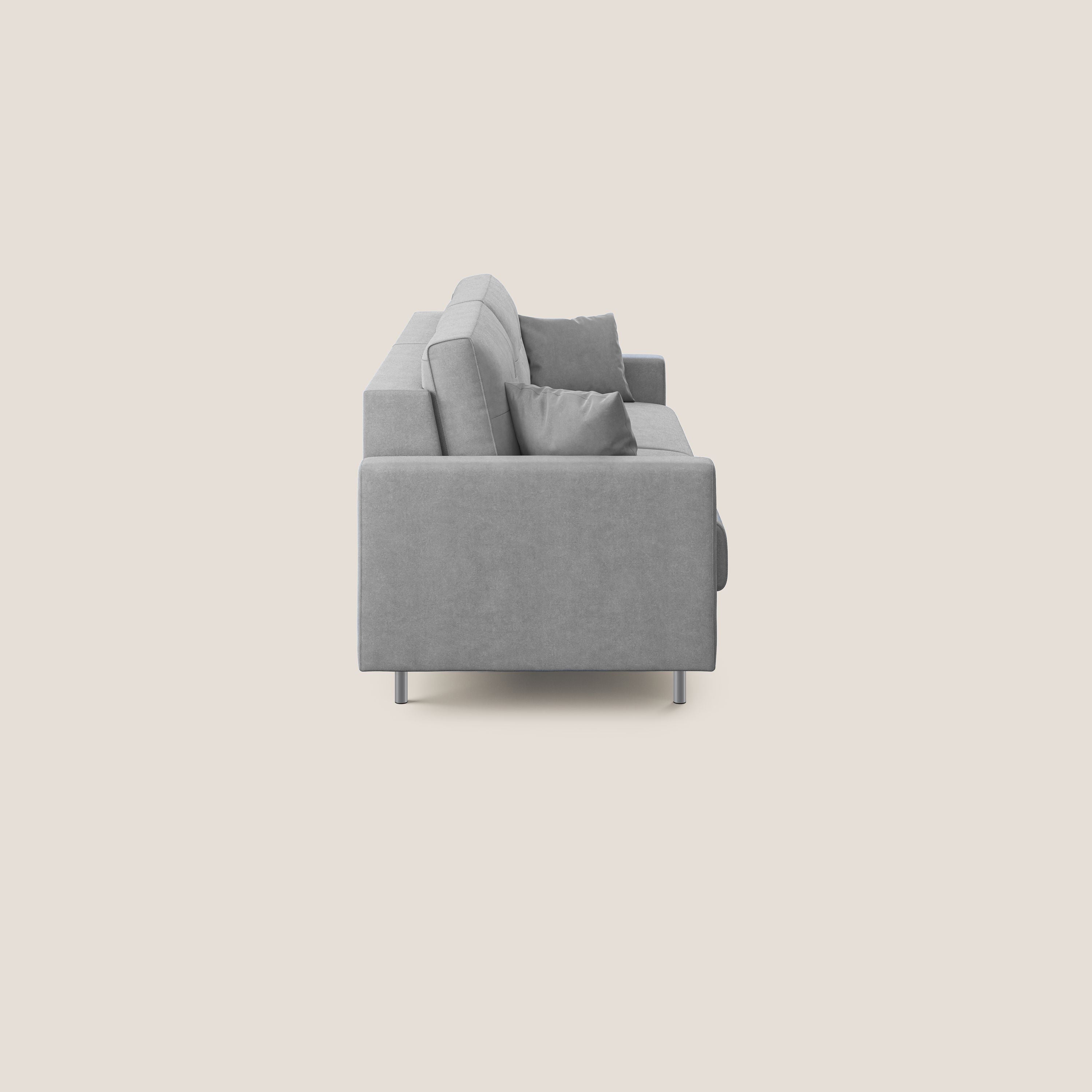 Megan divano letto matrimoniale in microfibra smacchiabile T11 grigio - divani.store