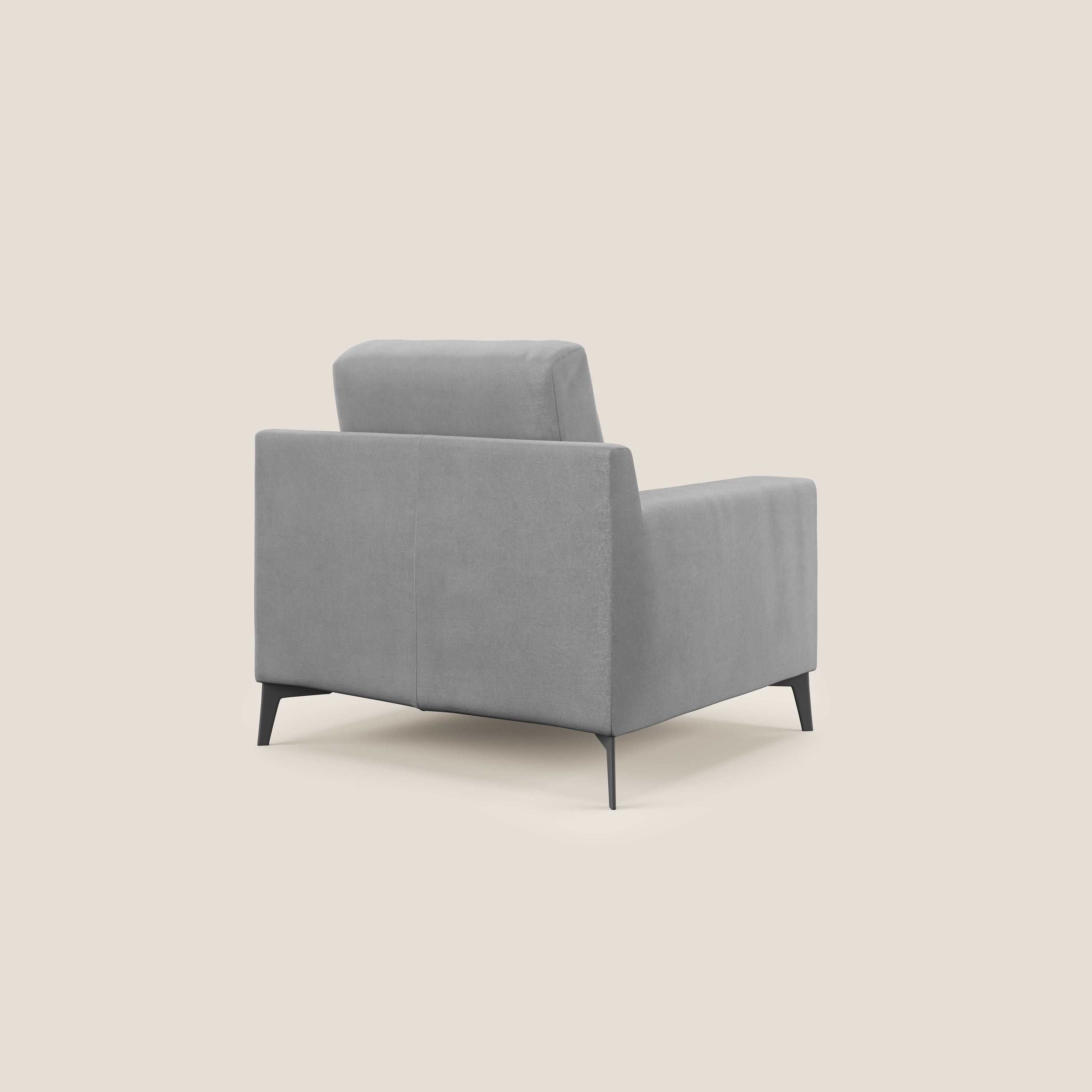 Prestige poltroncina moderna in microfibra smacchiabile T11 grigio - divani.store