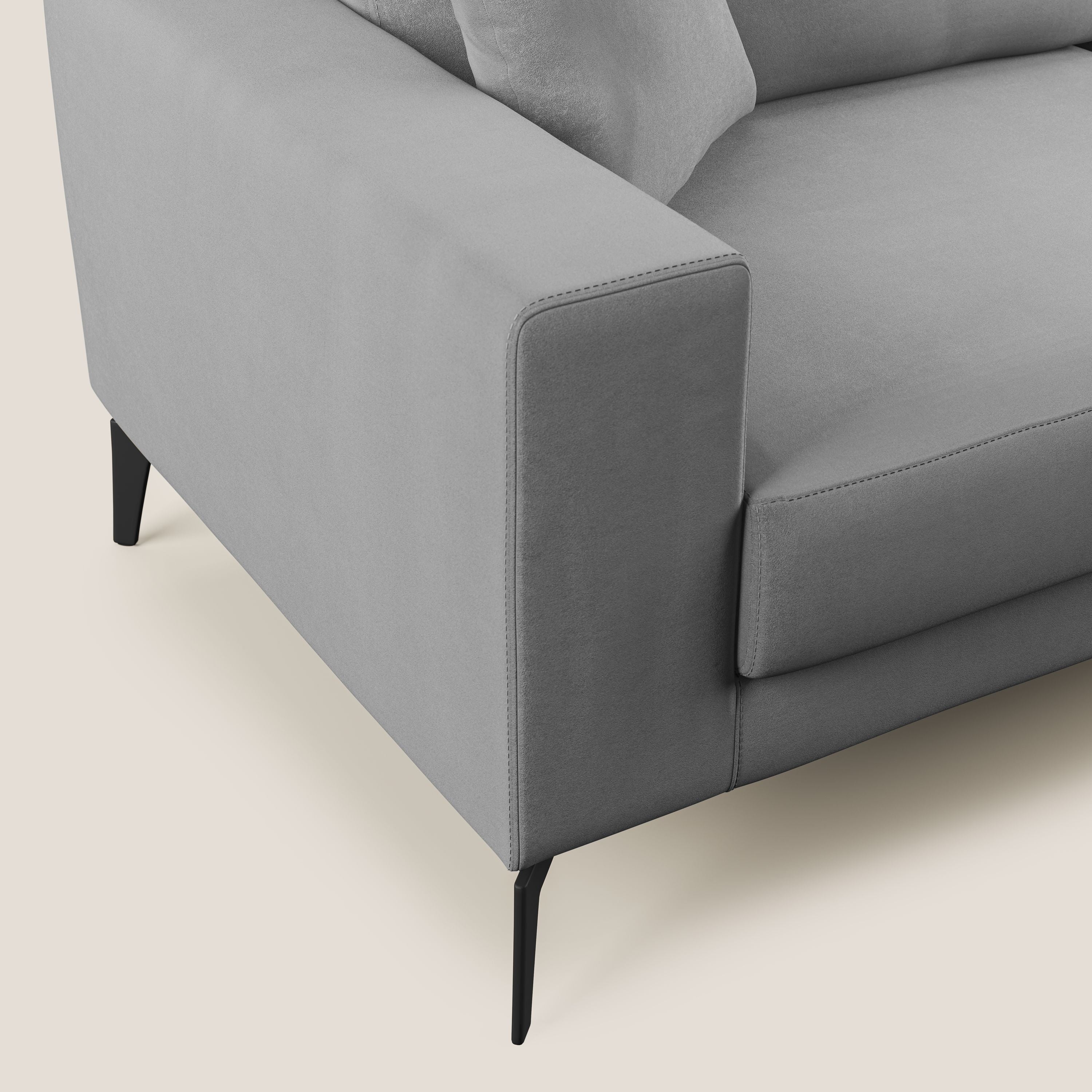 Prestige divano angolare reversibile in microfibra smacchiabile T11 grigio - divani.store