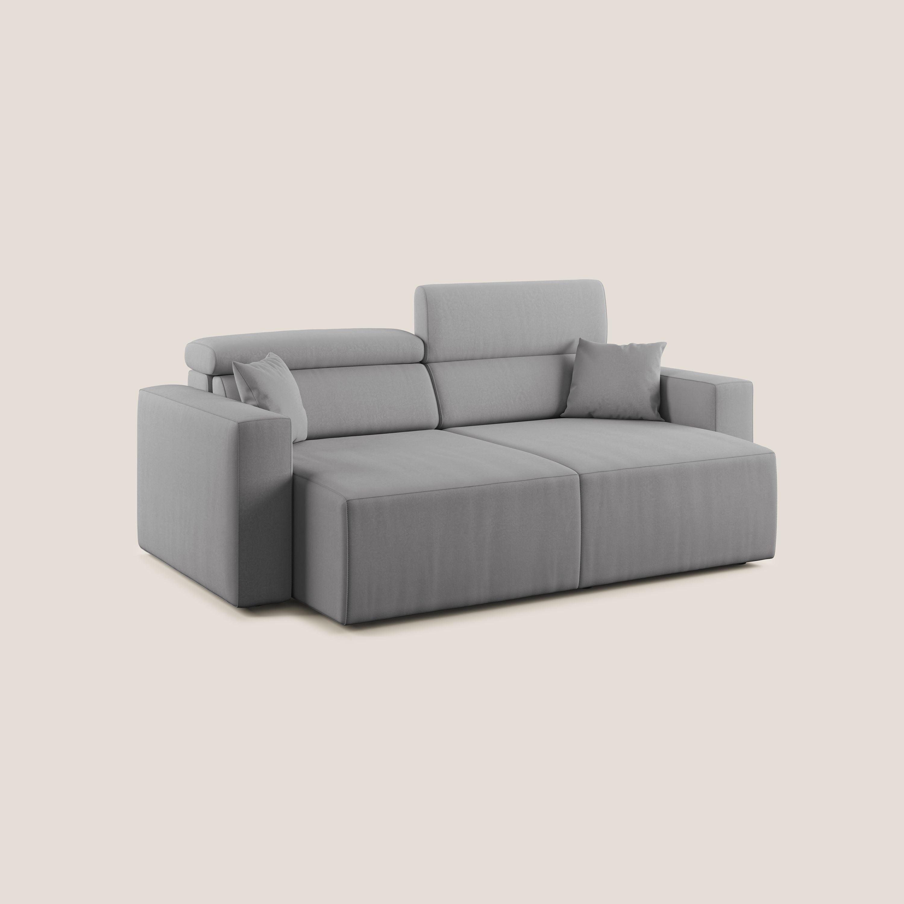 Orwell divano con seduta estraibile in microfibra smacchiabile T11 grigio - divani.store