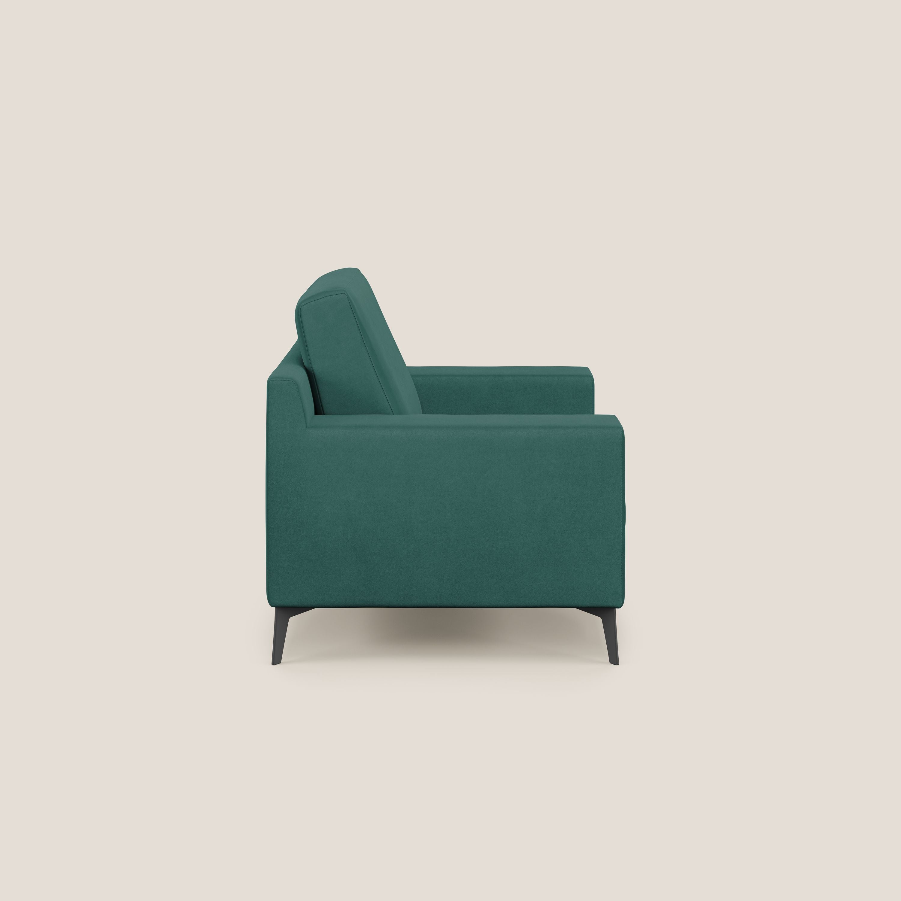 Prestige poltroncina moderna in microfibra smacchiabile T11 petrolio - divani.store