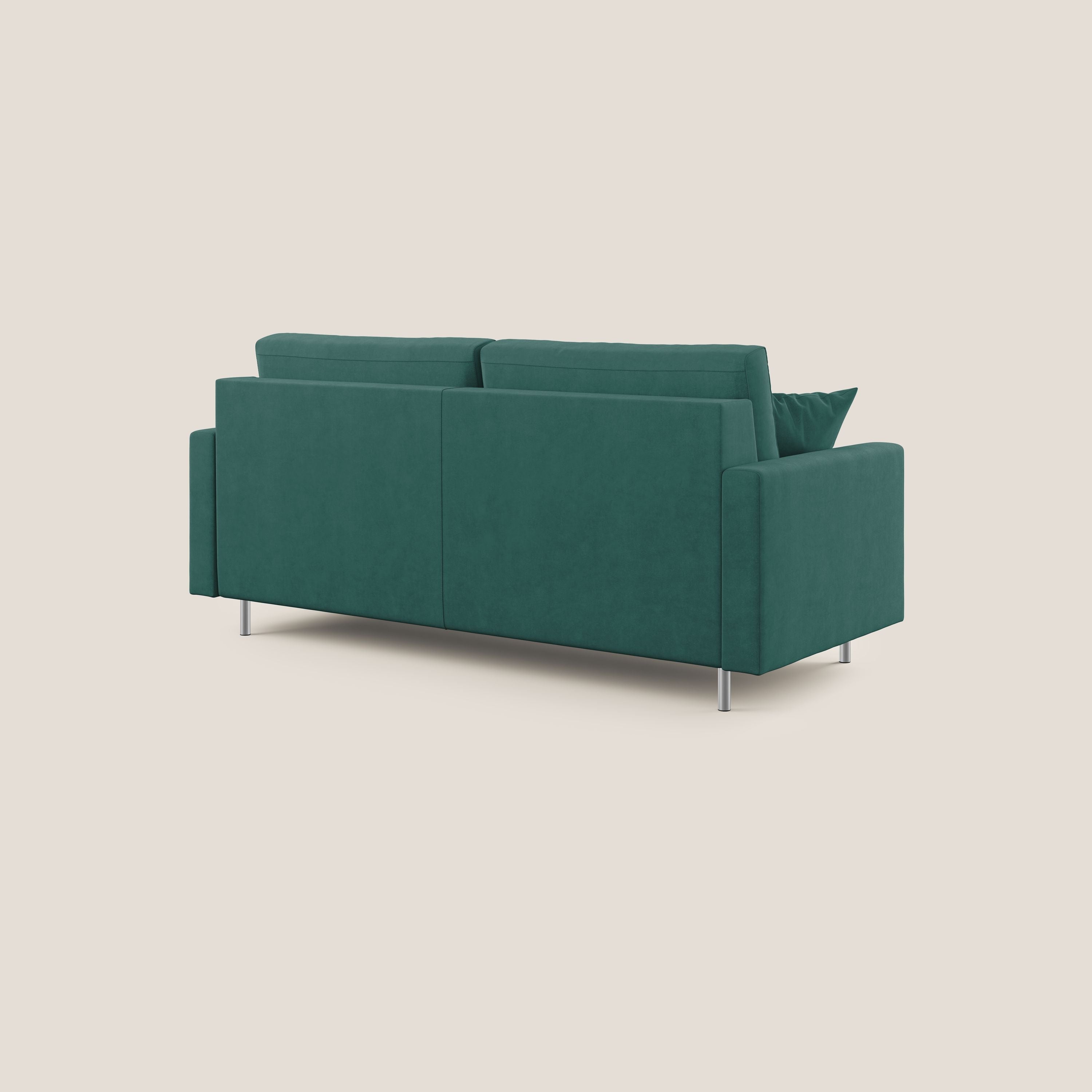 Megan divano letto matrimoniale in microfibra smacchiabile T11 petrolio - divani.store