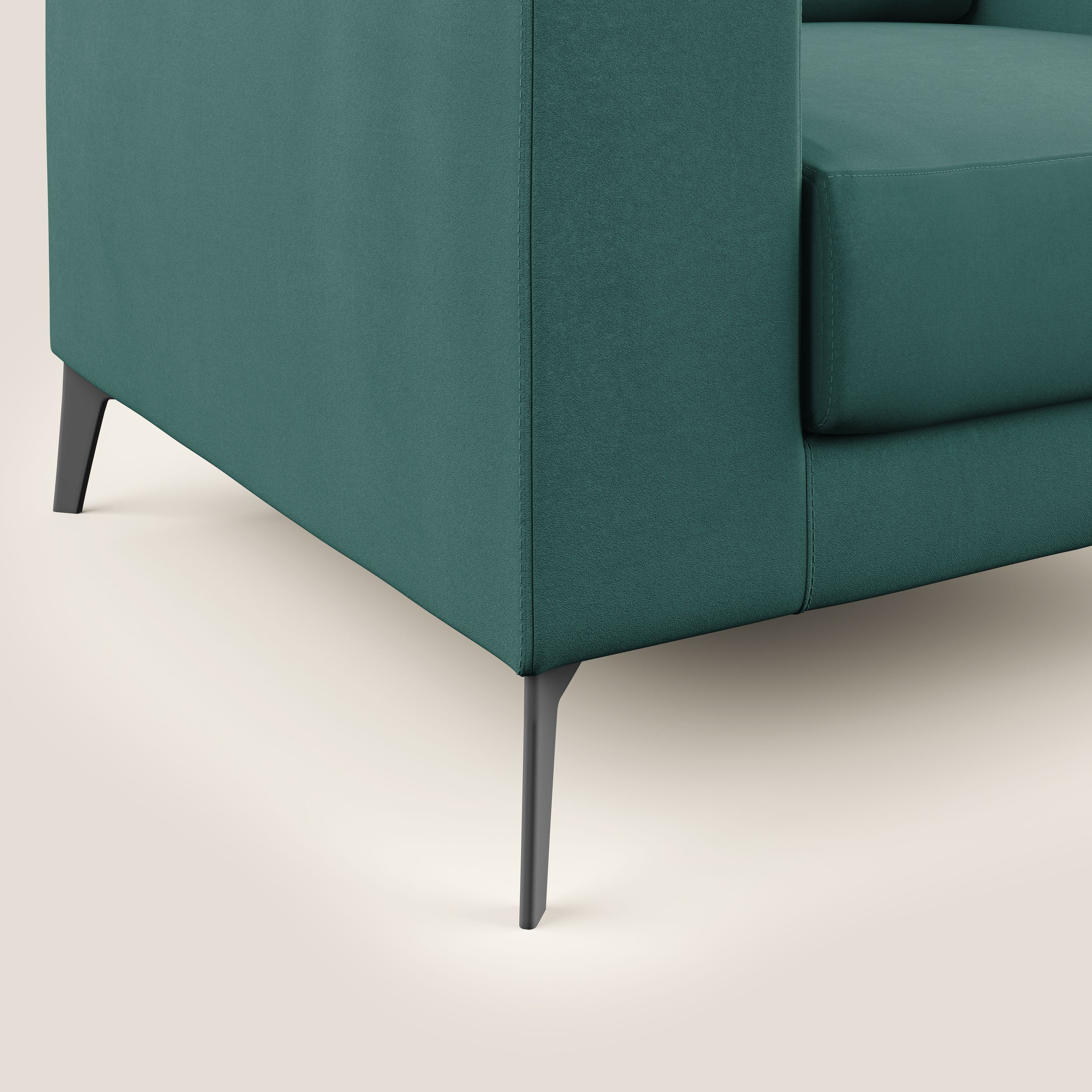 Prestige poltroncina moderna in microfibra smacchiabile T11 petrolio - divani.store