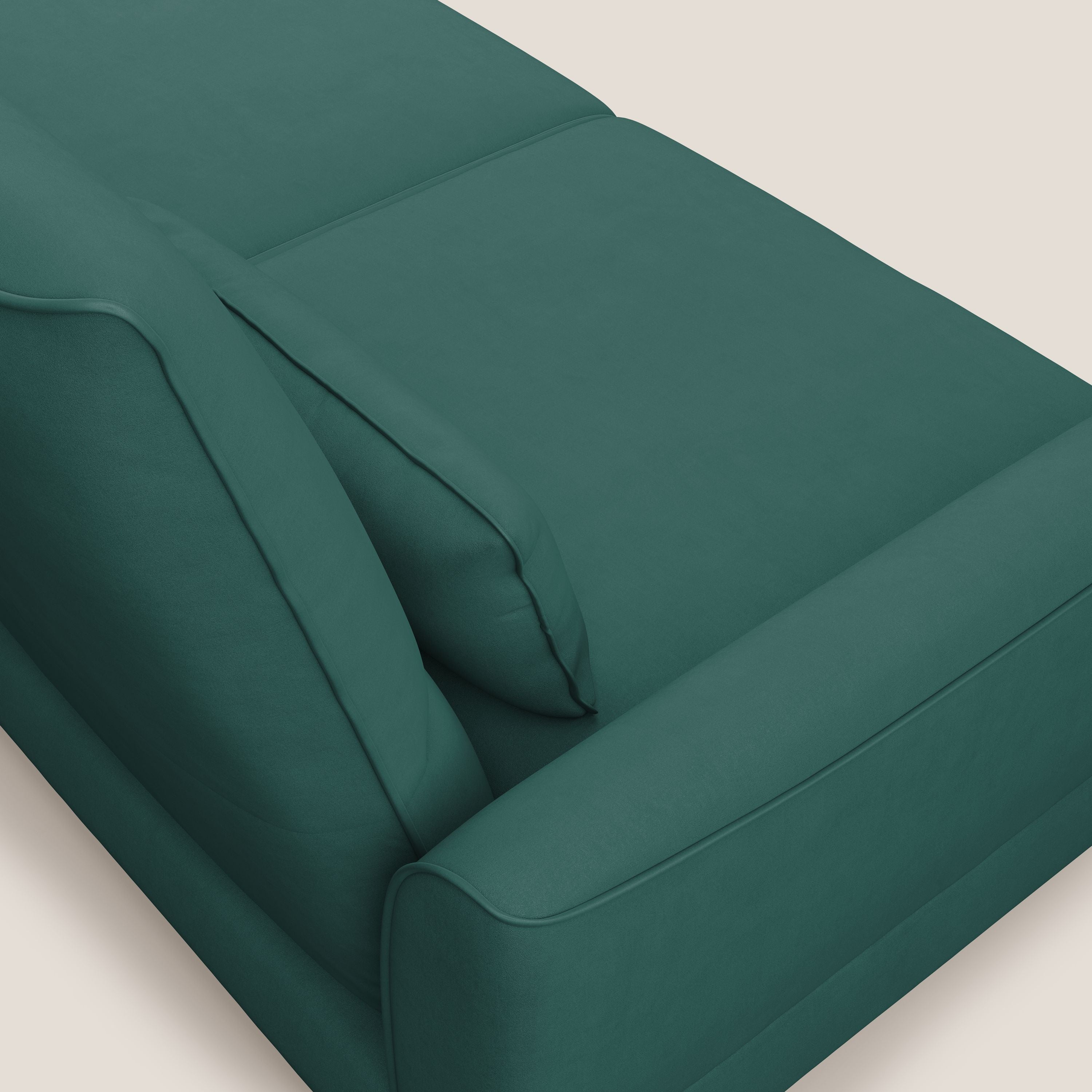 Tommy Divano angolare con relax e schienali traslanti in microfibra smacchiabile T11 petrolio - divani.store
