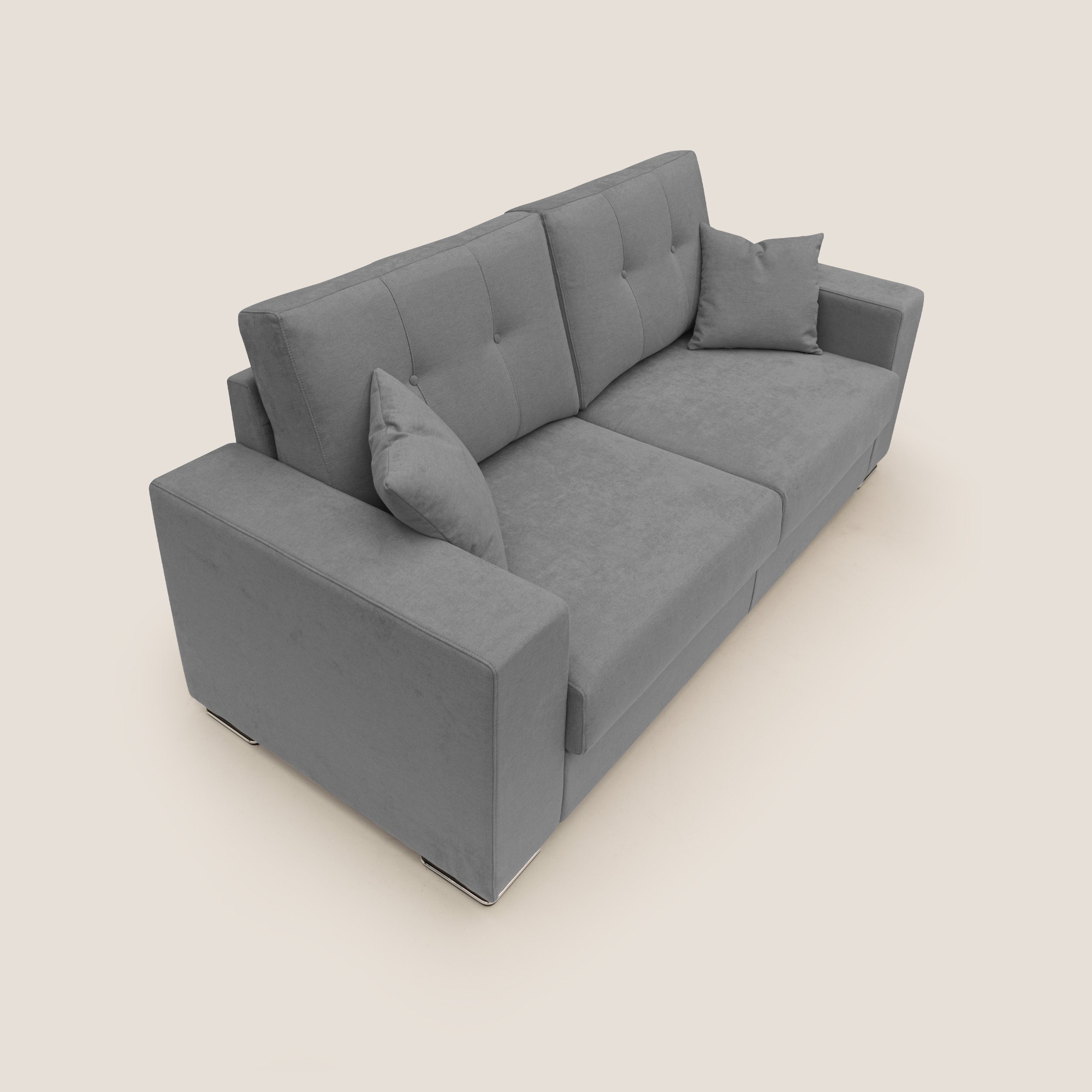 Giove divano in morbido tessuto impermeabile T02 grigio - divani.store