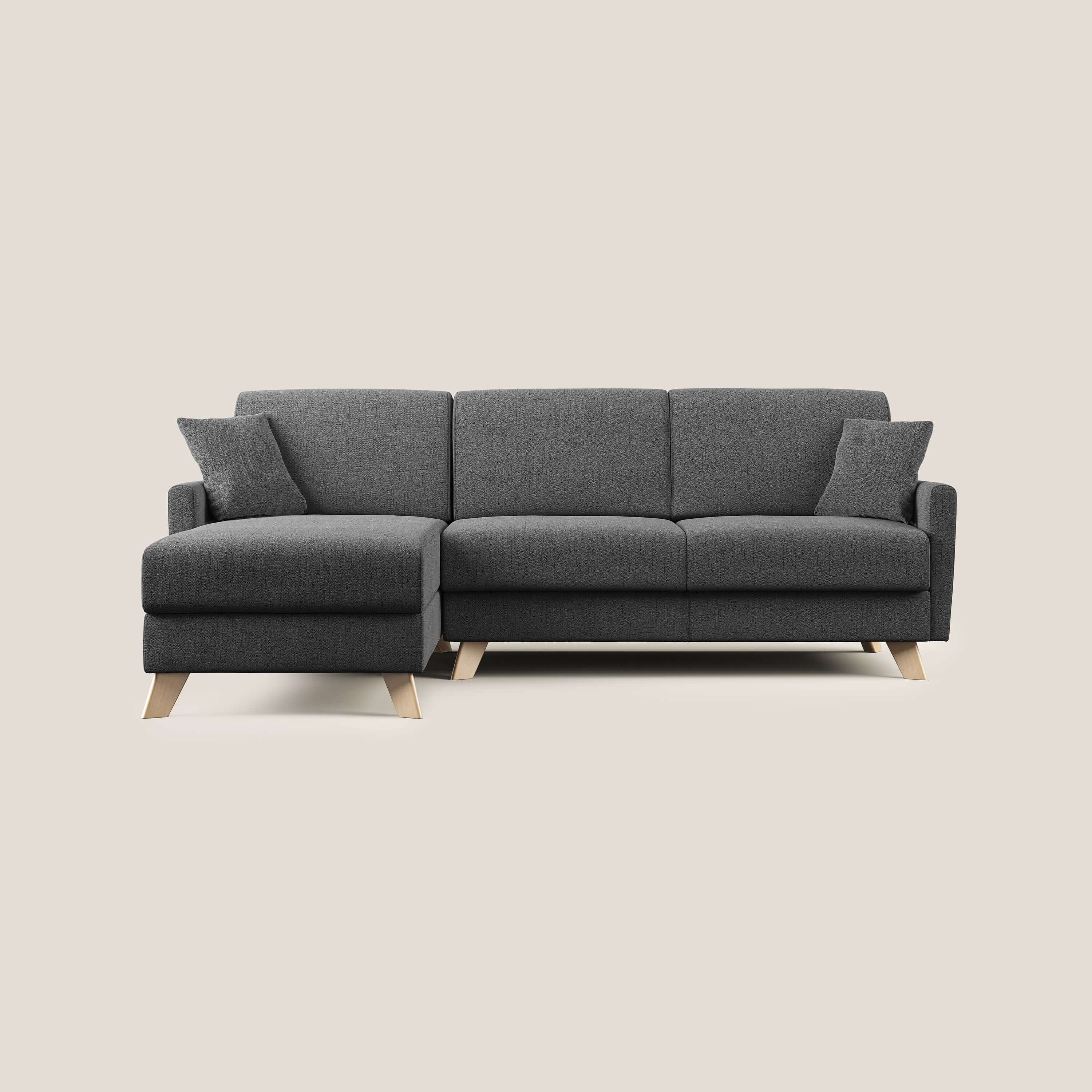 Edgar divano letto angolare in tessuto felis impermeabile T03 grigio - divani.store