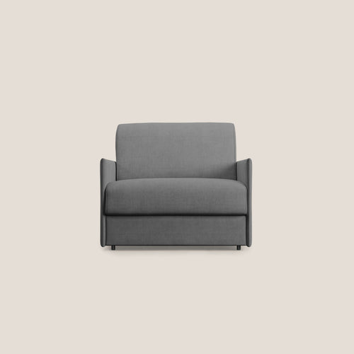 Evans poltrona letto in morbido tessuto impermeabile T02 grigio - divani.store