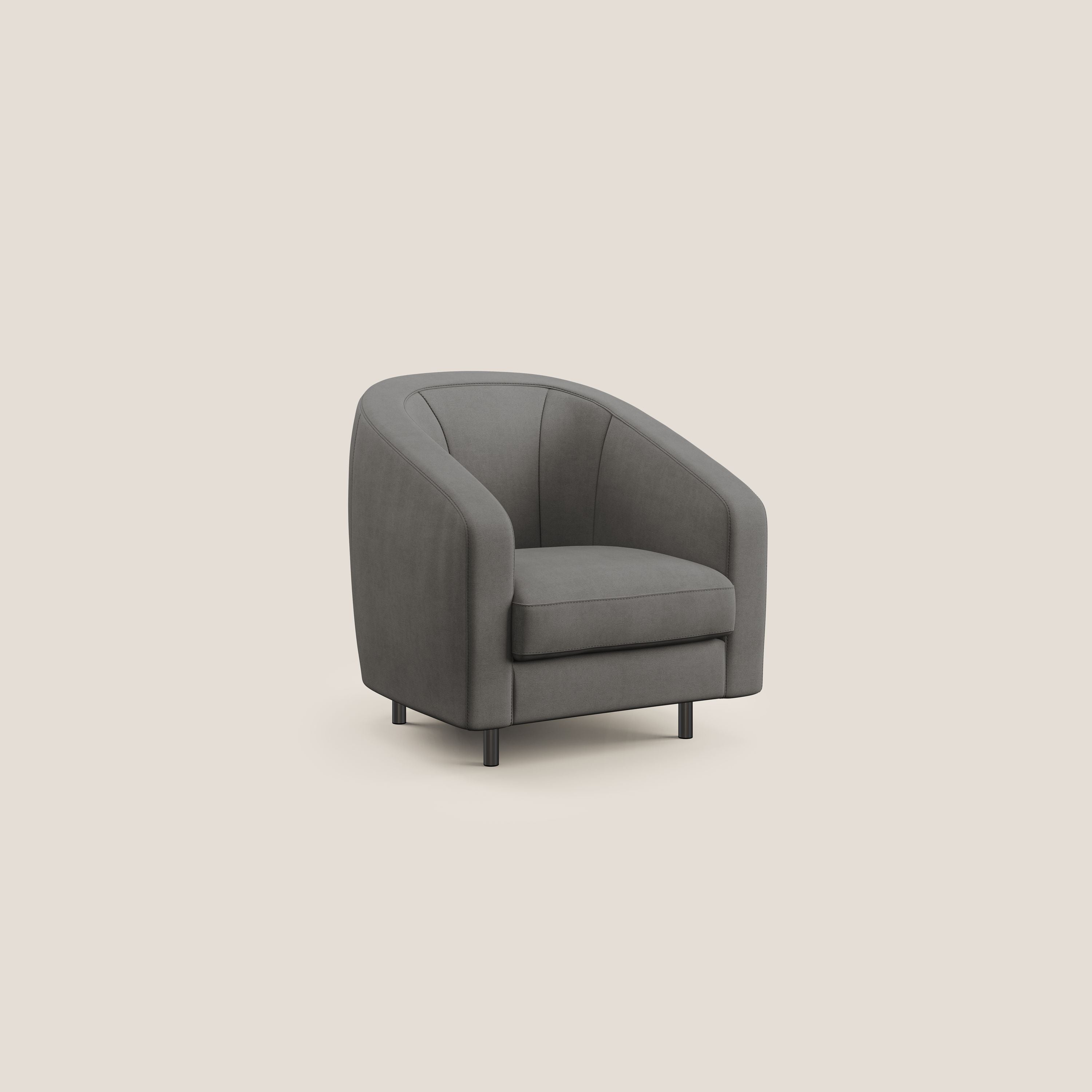 Pandora Poltroncina in tessuto morbido impermeabile T02 grigio - divani.store