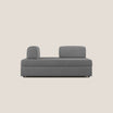 Liberty divano con pouf estraibile e schienali movibili in tessuto morbido impermeabile T02 grigio - divani.store