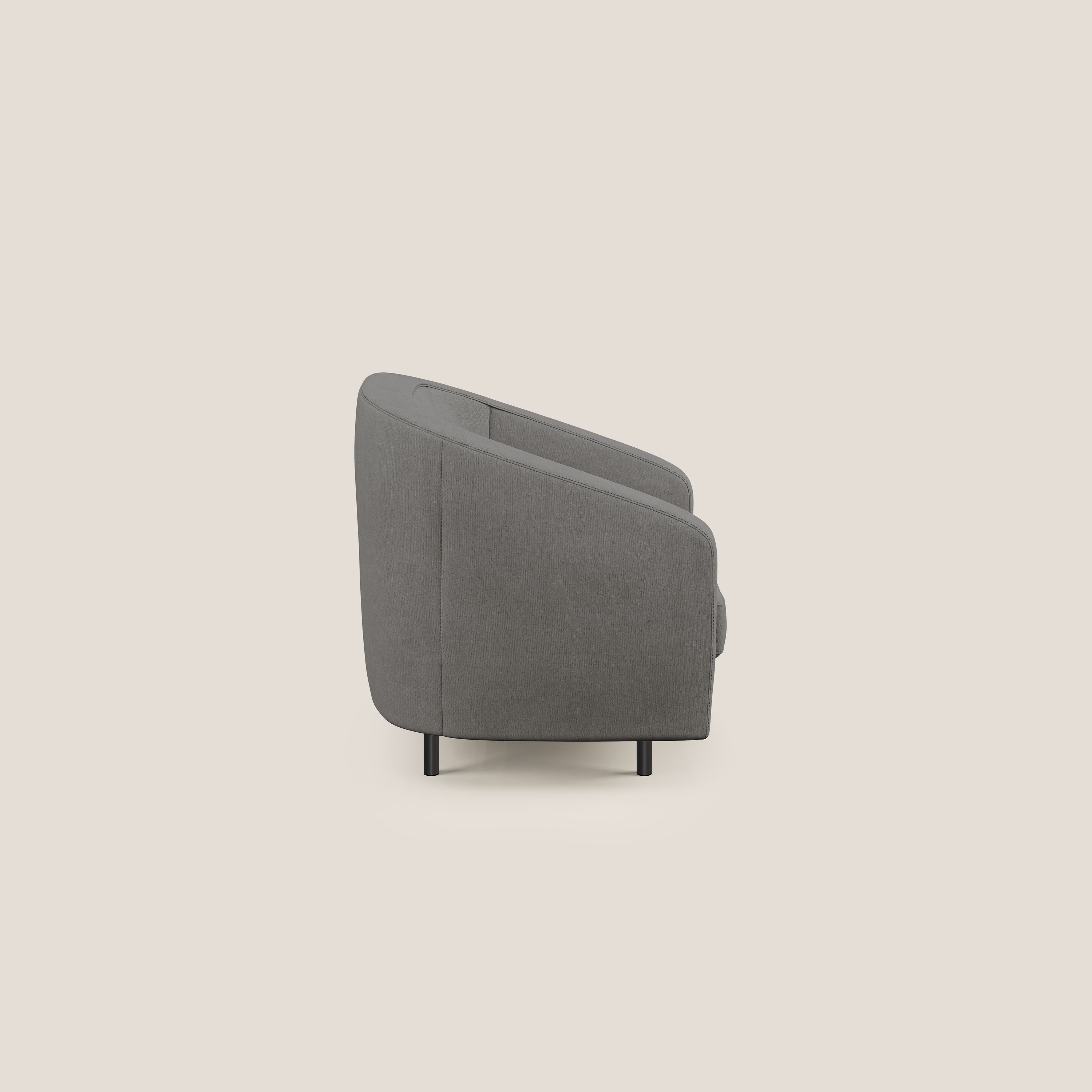 Pandora Poltroncina in tessuto morbido impermeabile T02 grigio - divani.store