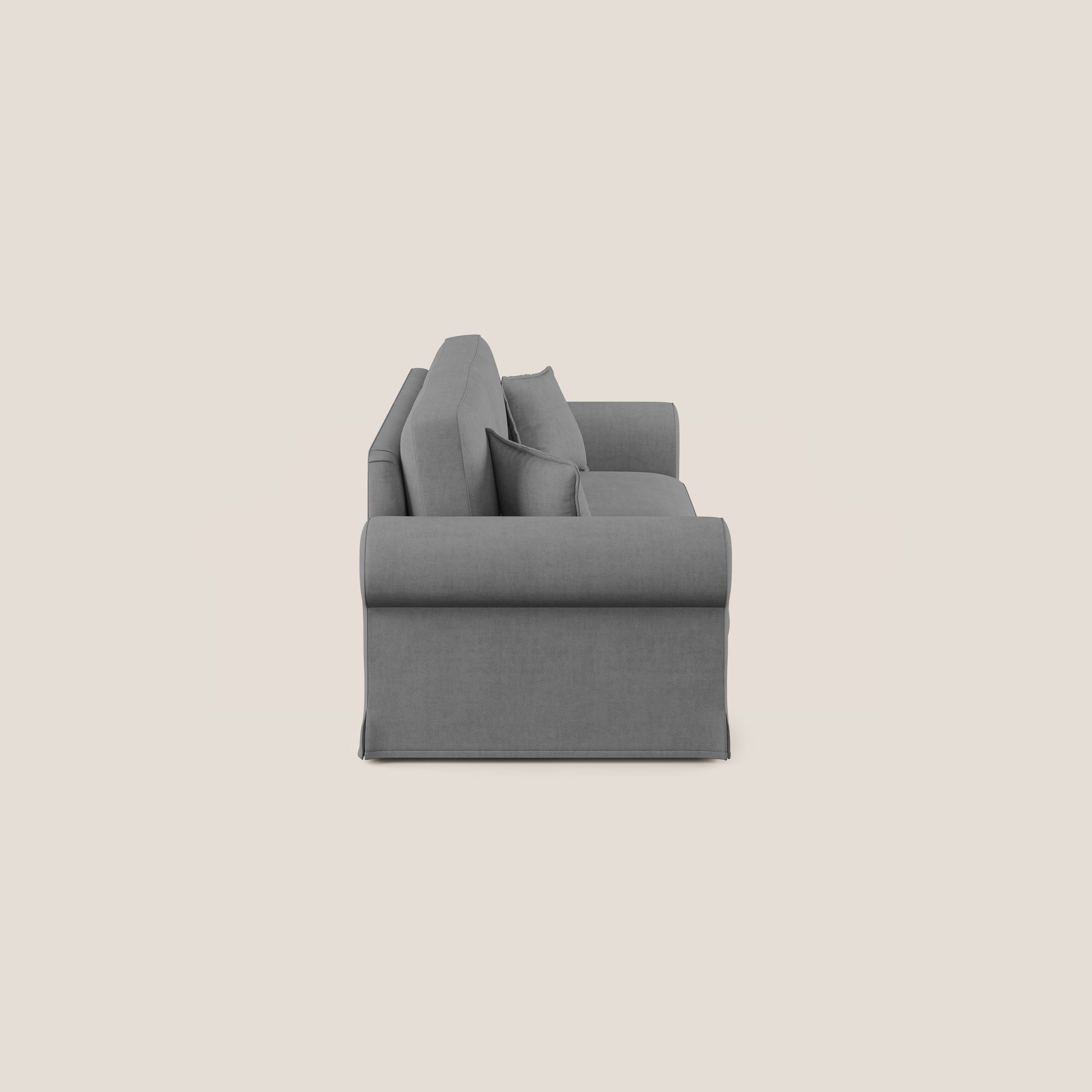 Lady divano classico in piuma d'oca realizzato con tessuto impermeabile T02 grigio - divani.store