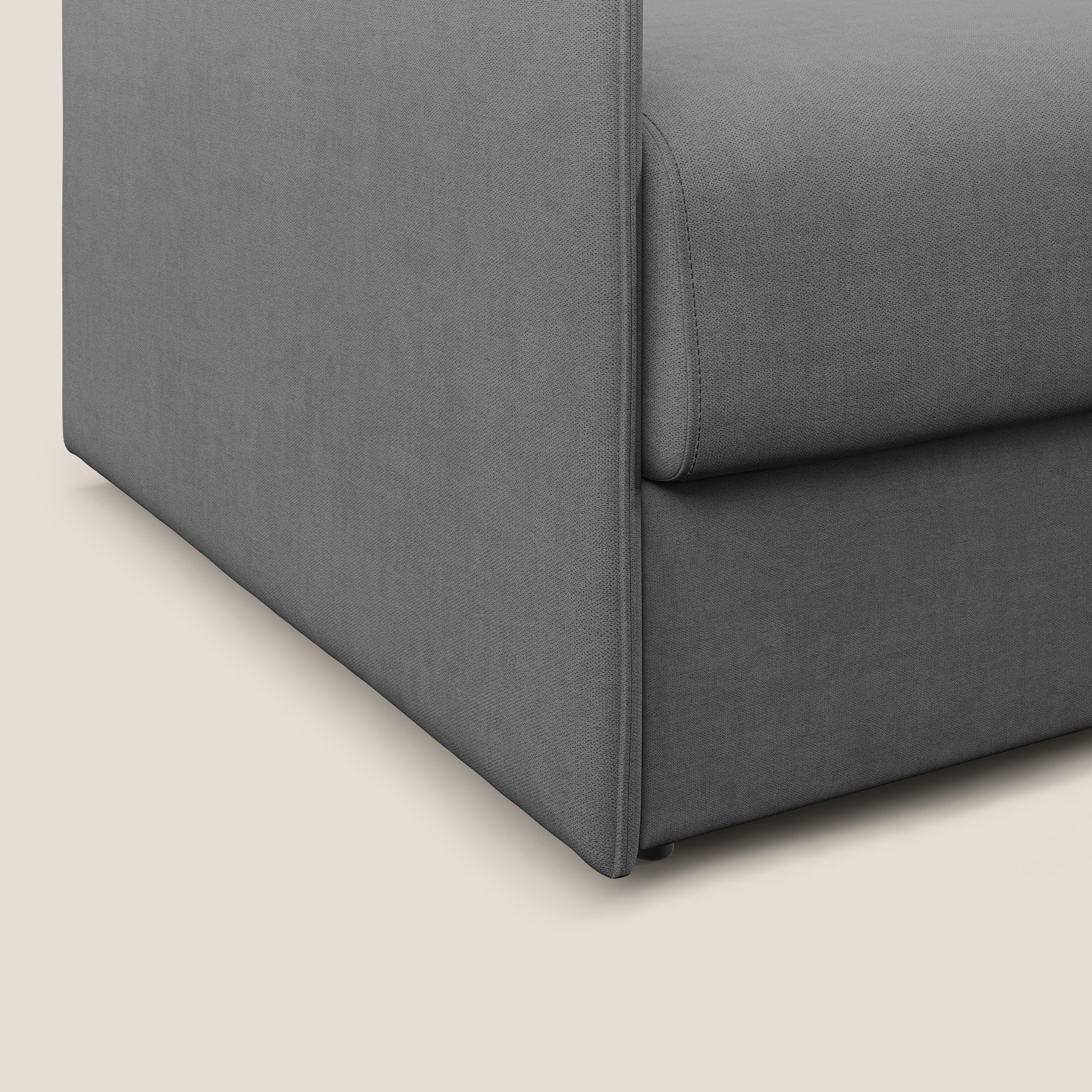 Evans poltrona letto in morbido tessuto impermeabile T02 grigio - divani.store