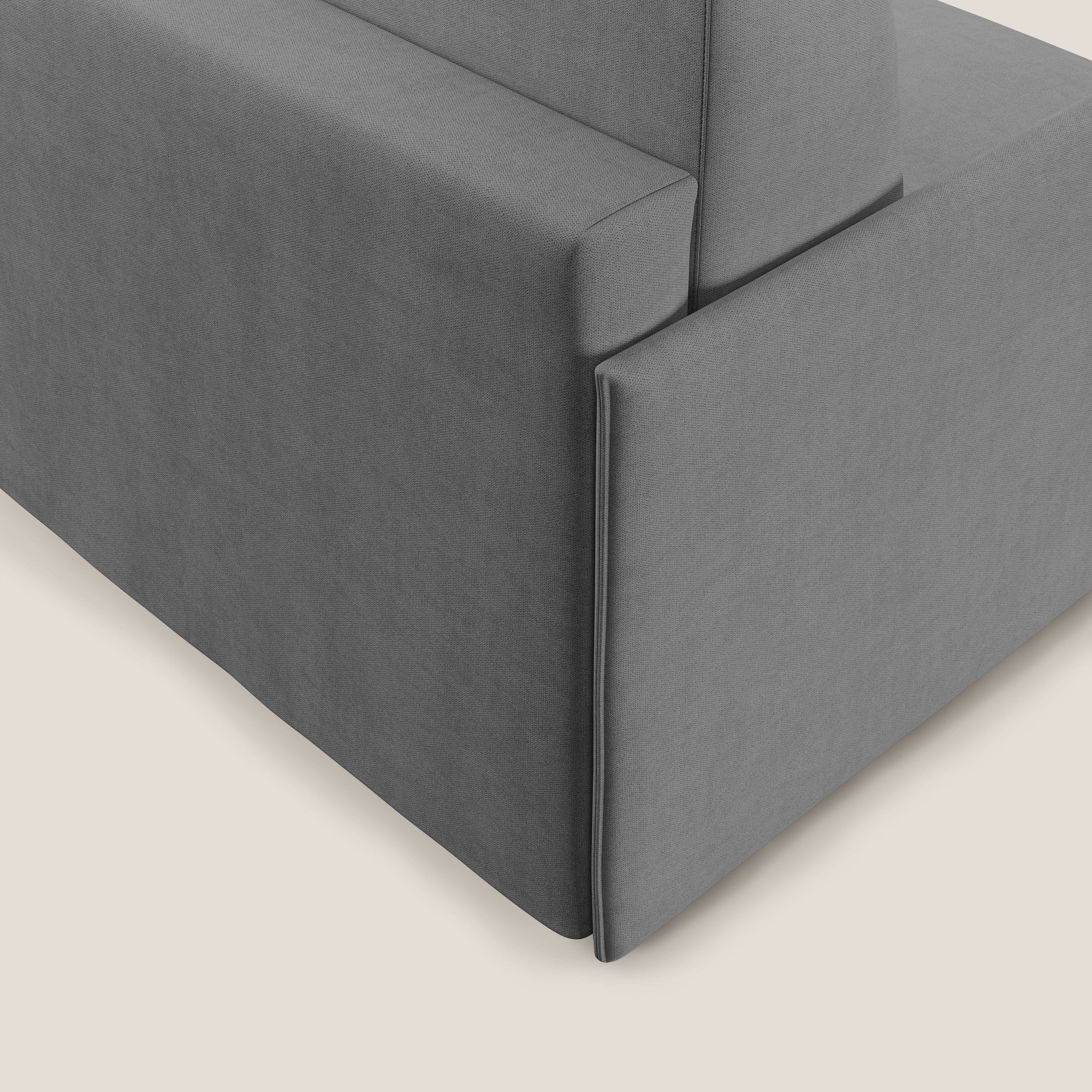 Evans poltrona letto in morbido tessuto impermeabile T02 grigio - divani.store