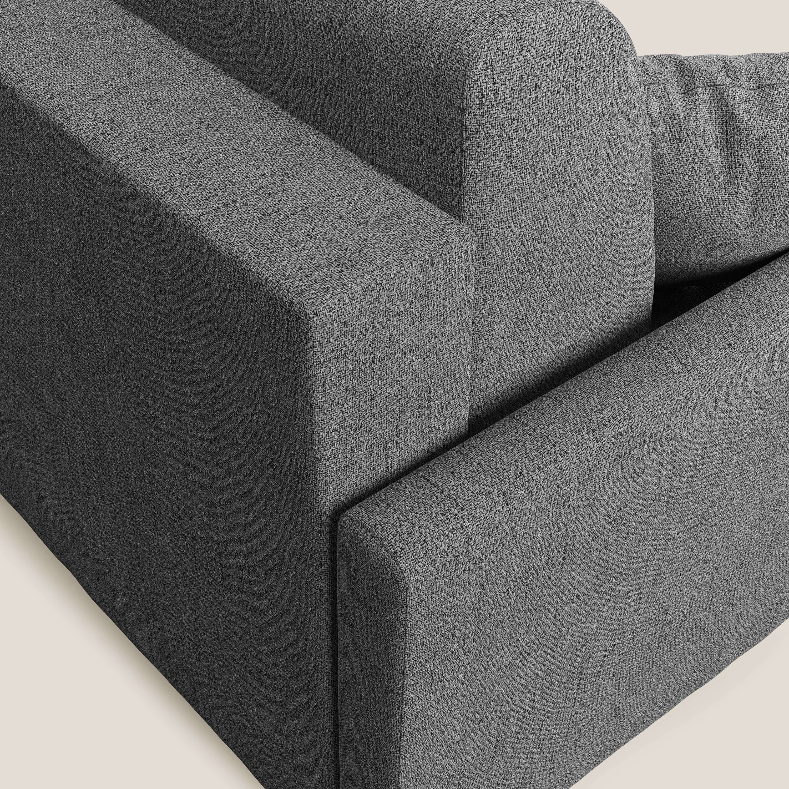 Edgar divano letto angolare in tessuto felis impermeabile T03 grigio - divani.store