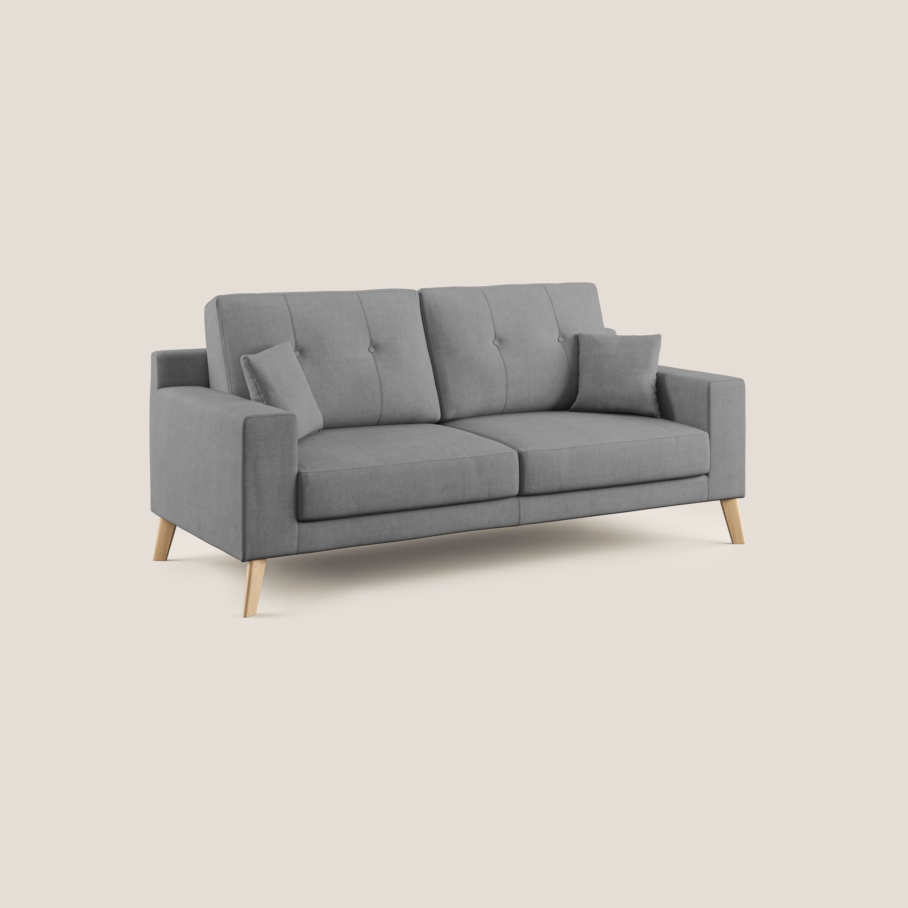 Danish divano moderno in tessuto morbido impermeabile T02 grigio - divani.store