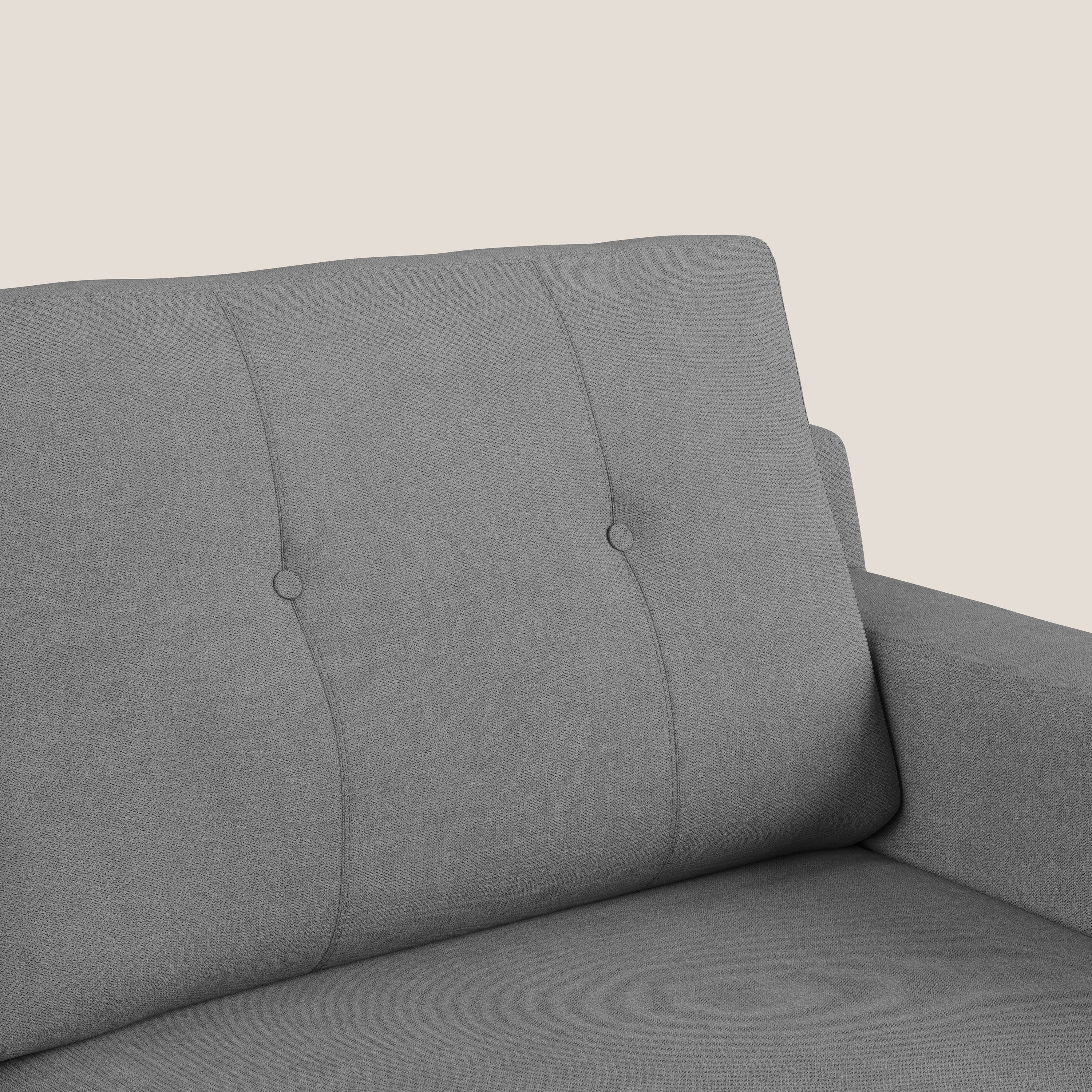 Danish divano moderno in tessuto morbido impermeabile T02 grigio - divani.store