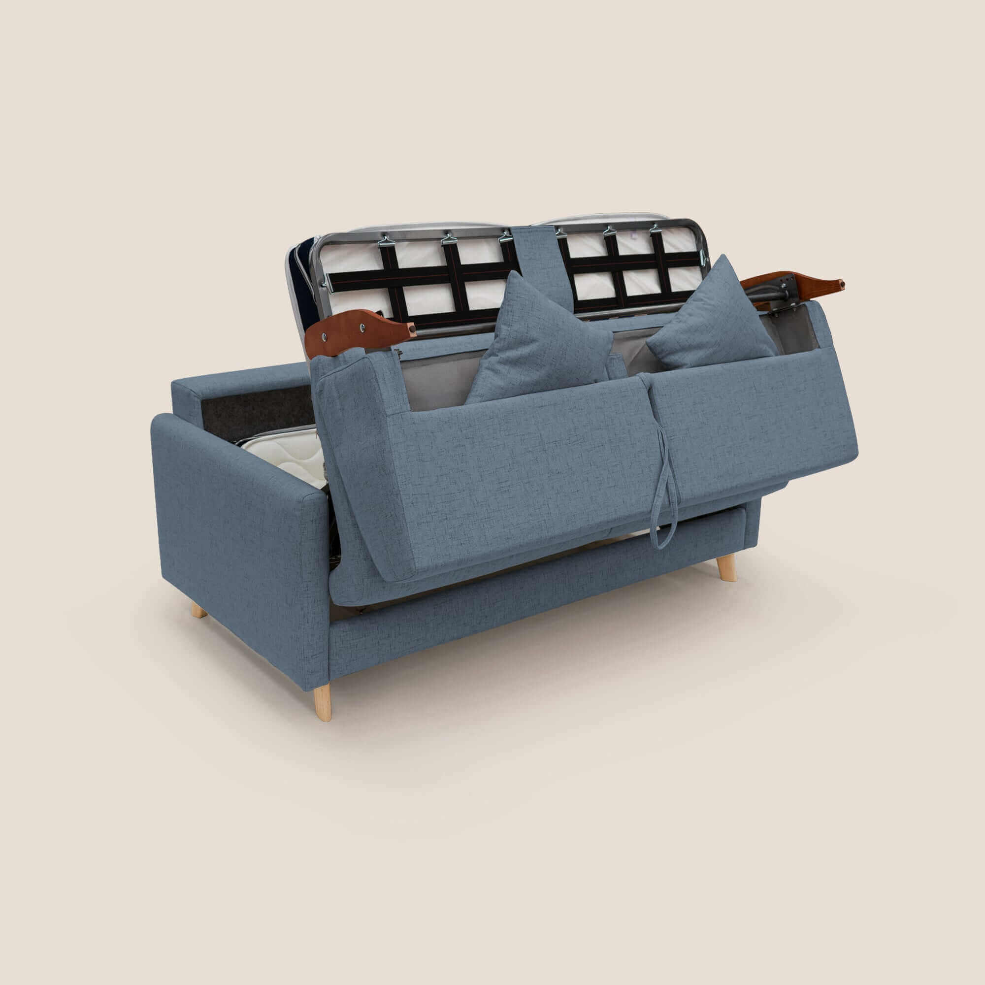 Edgar divano letto matrimoniale in tessuto felis impermeabile T03 blu - divani.store