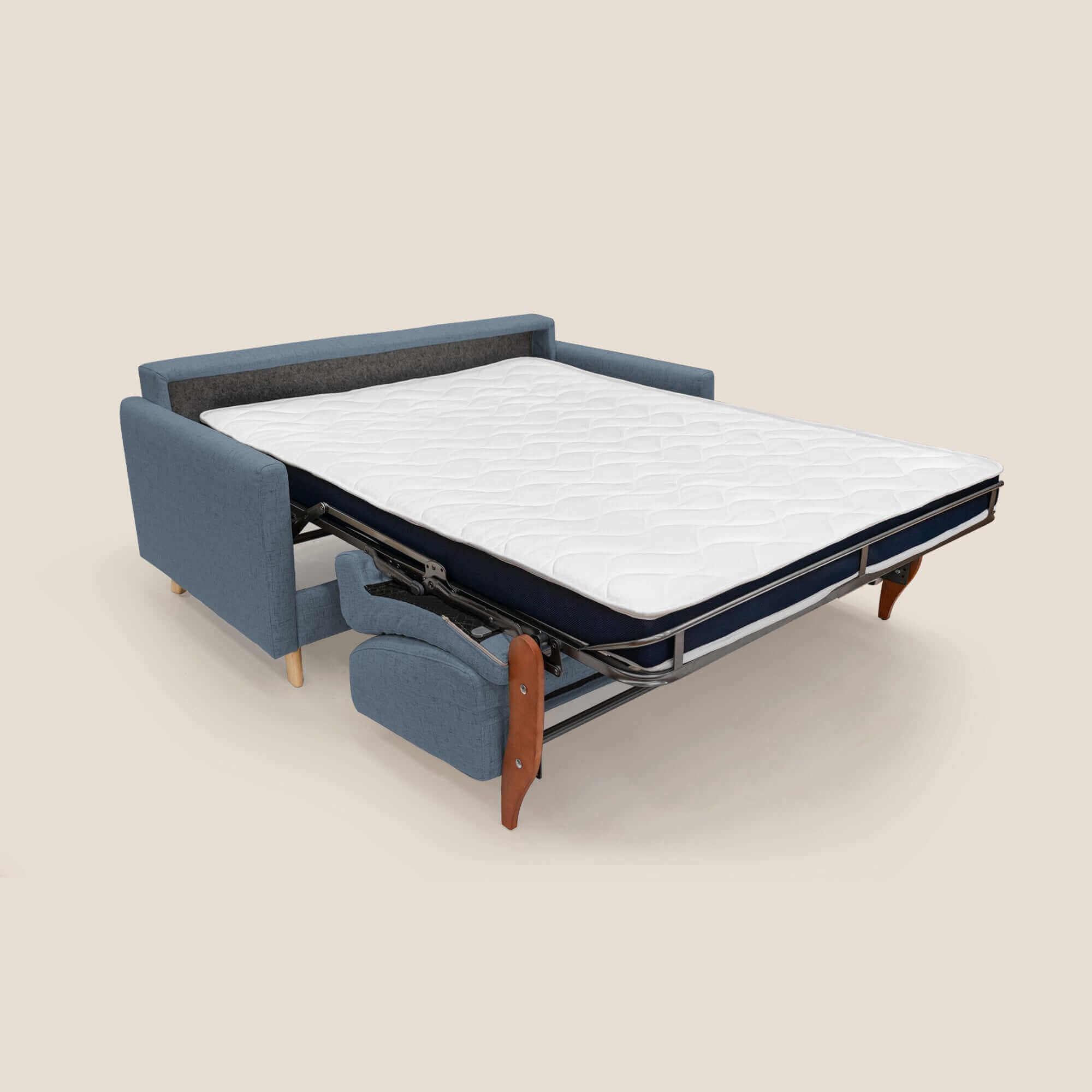 Edgar divano letto matrimoniale in tessuto felis impermeabile T03 blu - divani.store