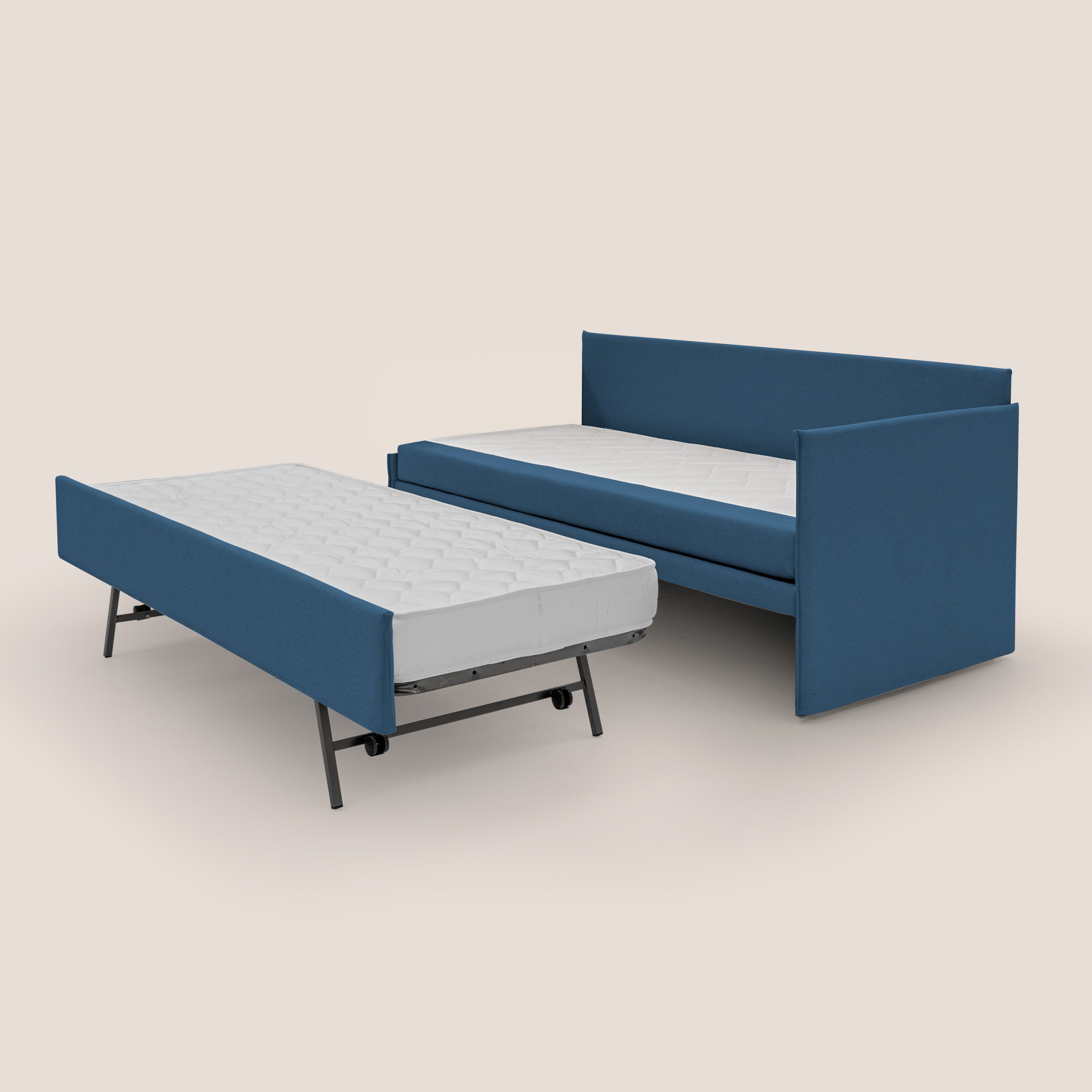 Durini Divano duplex con doppio letto in tessuto simil cotone impermeabile T13 blu - divani.store