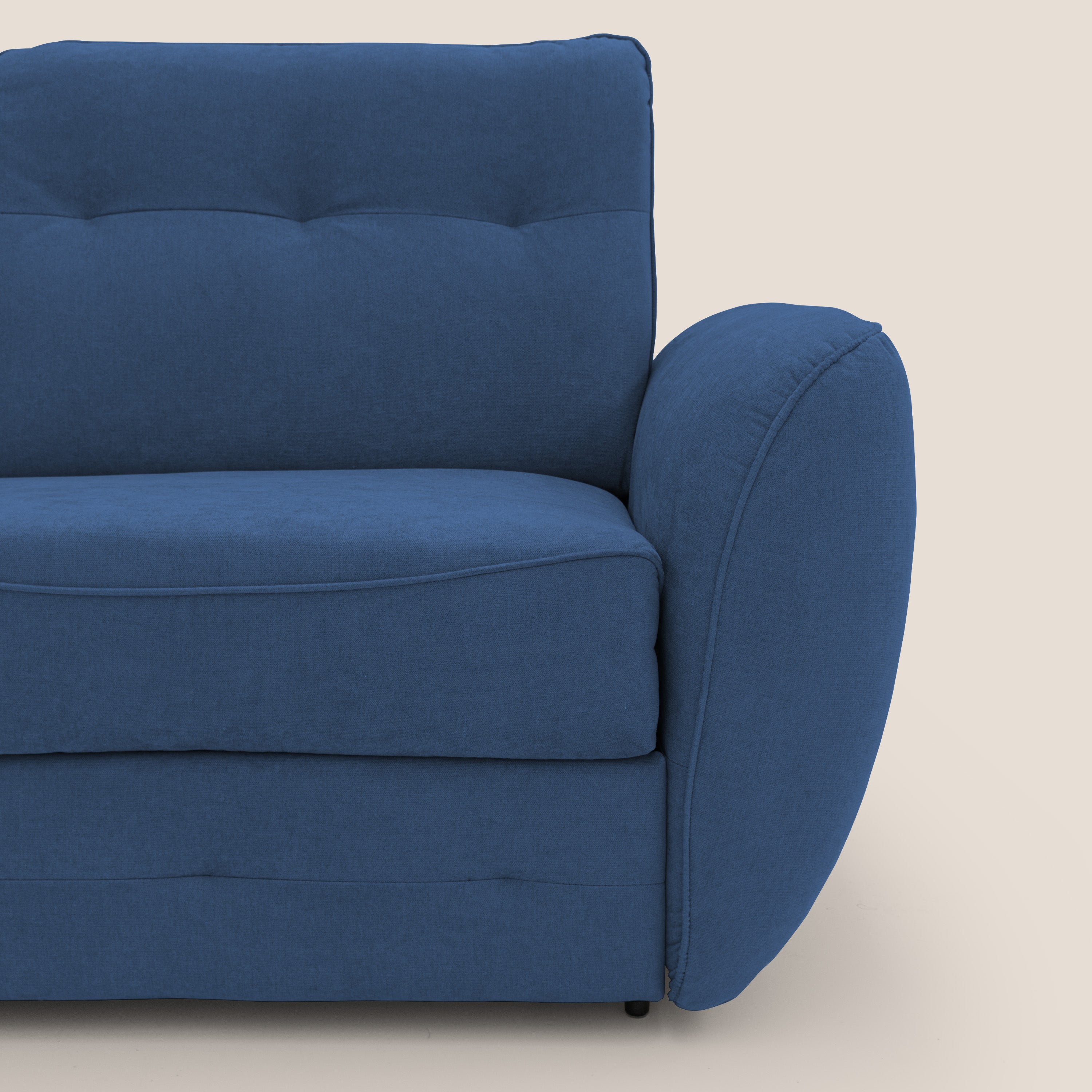 Zeus divano letto angolare con materasso H18 cm pouf mobile in tessuto impermeabile T02 - divani.store