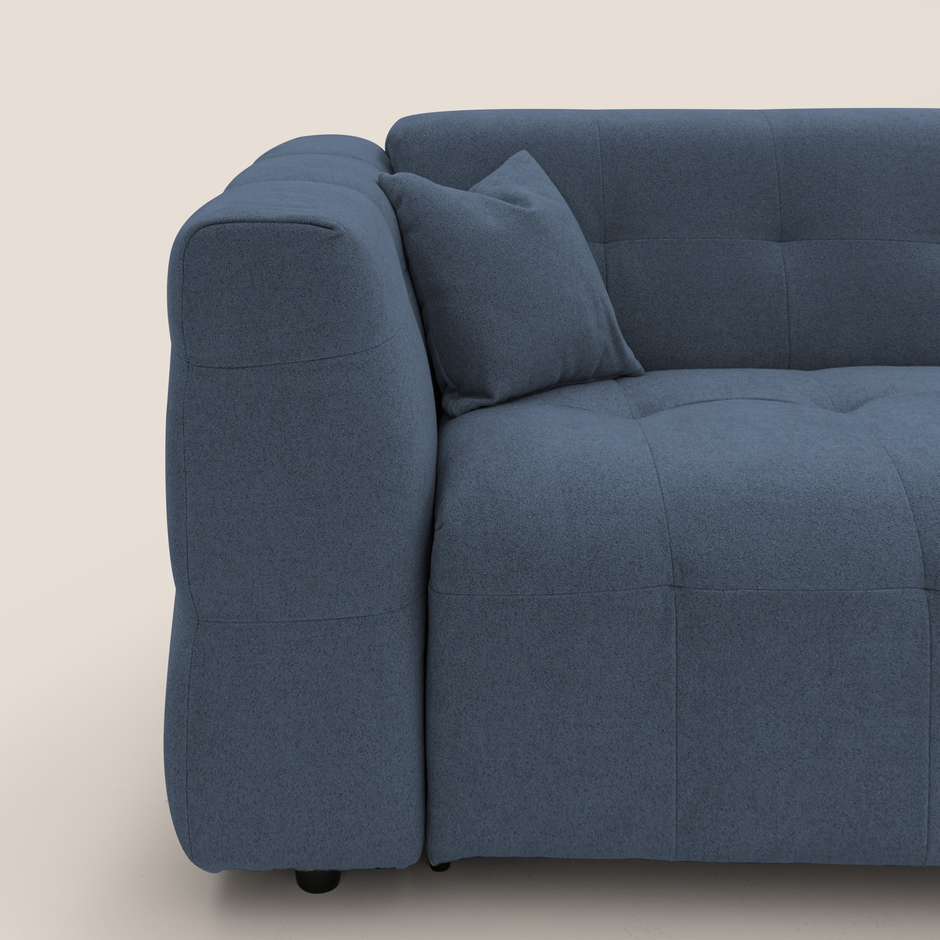 Tender Divano letto matrimoniale dal design innovativo in tessuto bouclet impermeabile T07 blu - divani.store